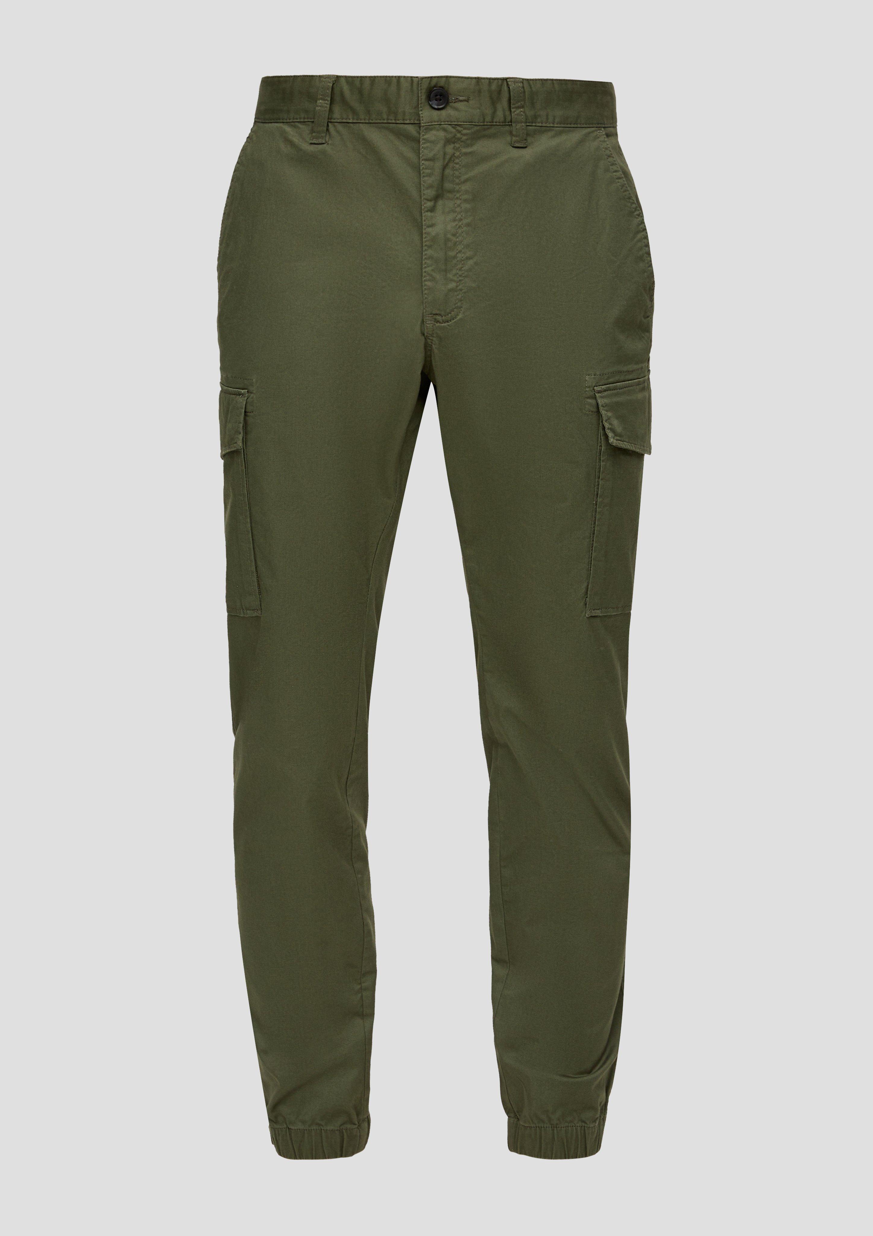 s.Oliver - Regular: Cargohose aus Baumwollstretch, Herren, Grün