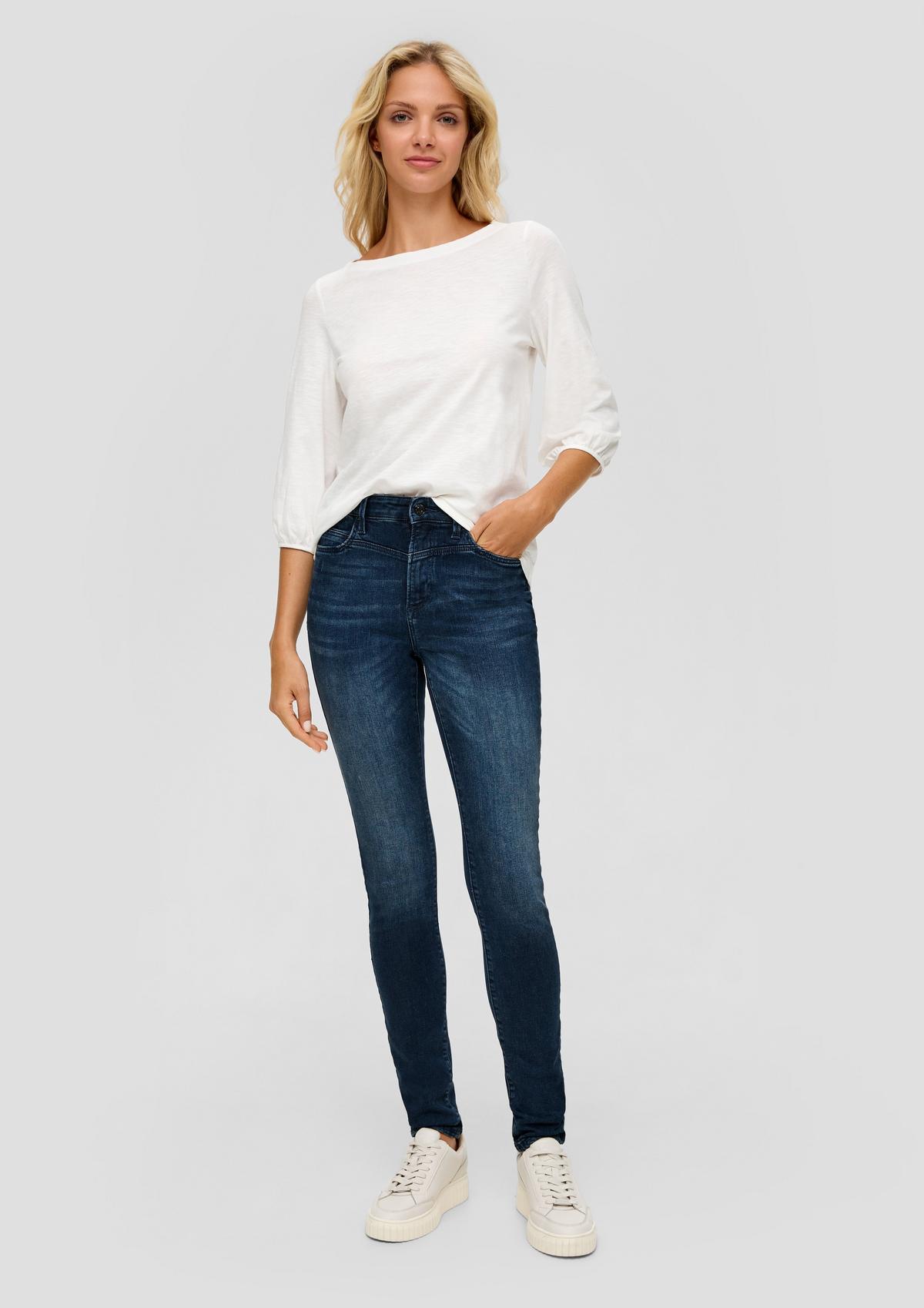 Skinny fit: cotton blend jeans