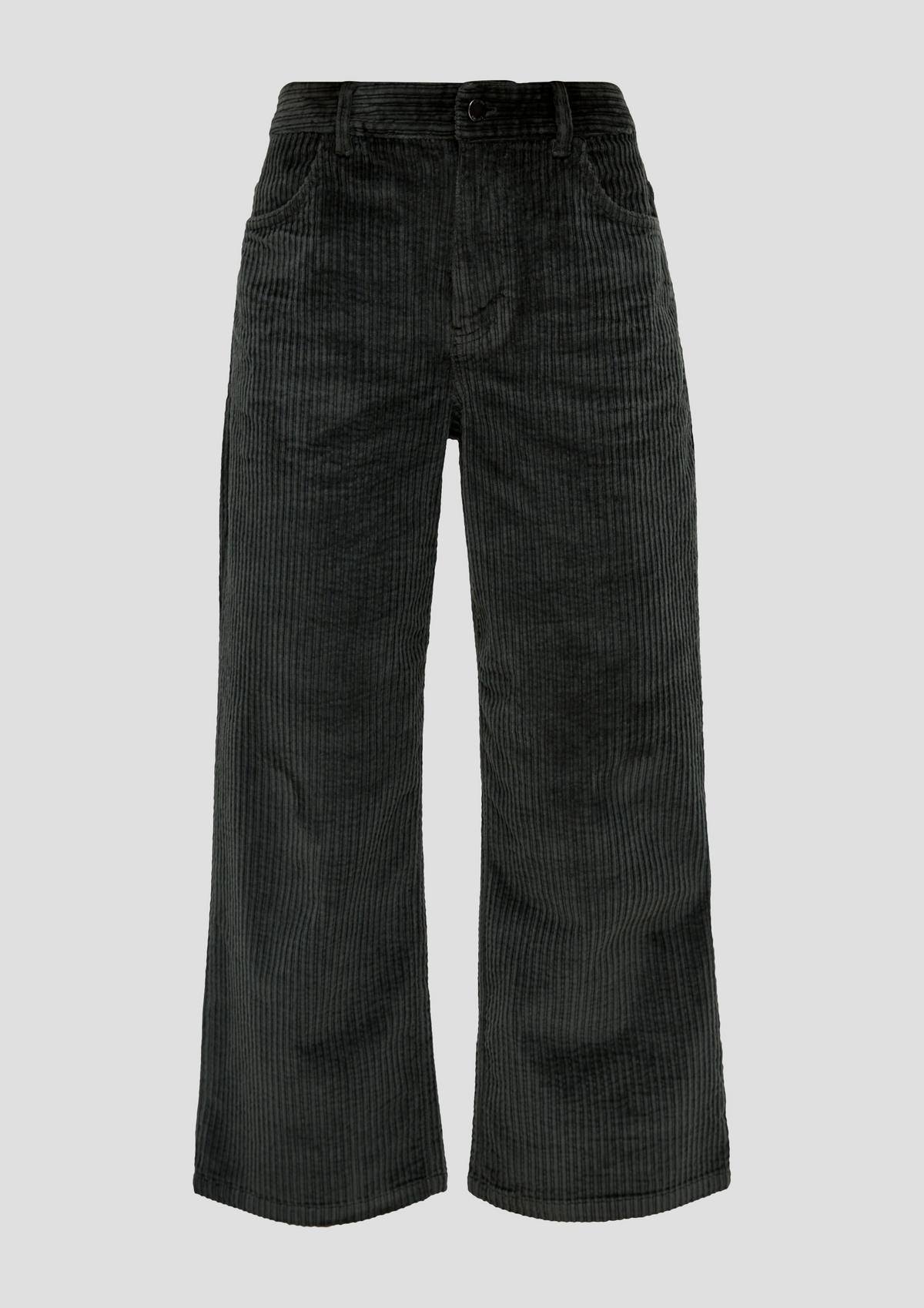 s.Oliver Regular: hlače culotte iz rebrastega žameta