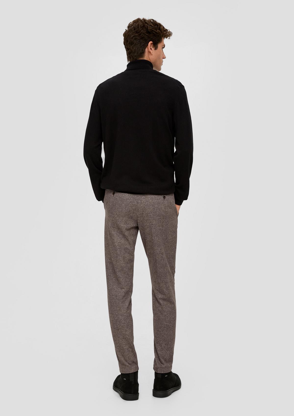 s.Oliver Slim: jogger pants van jersey in een tweed-look