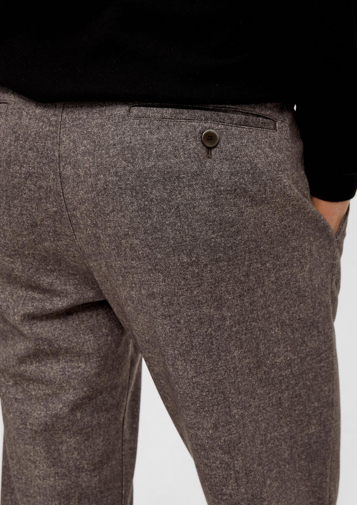 s.Oliver Slim: jogger pants van jersey in een tweed-look