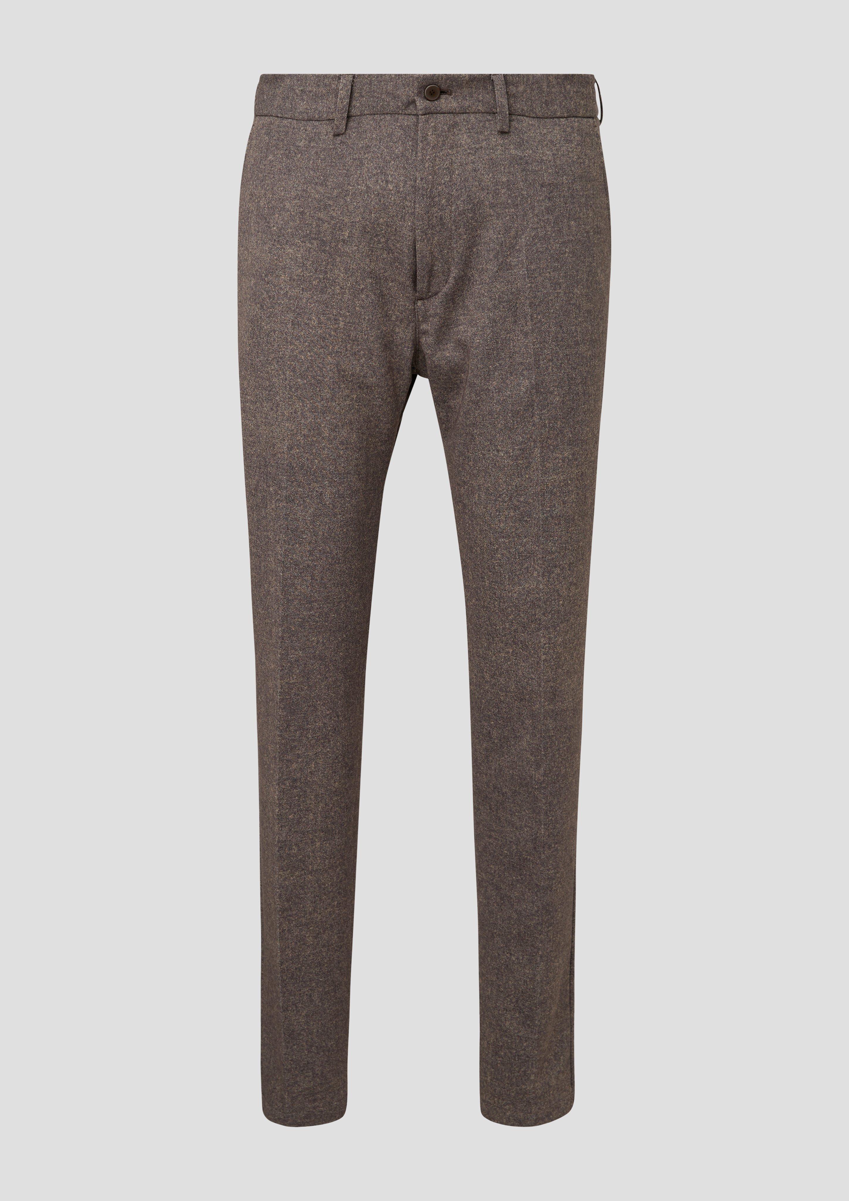 s.Oliver - Slim: Jogpants aus Jersey in Tweed-Optik, Herren, braun