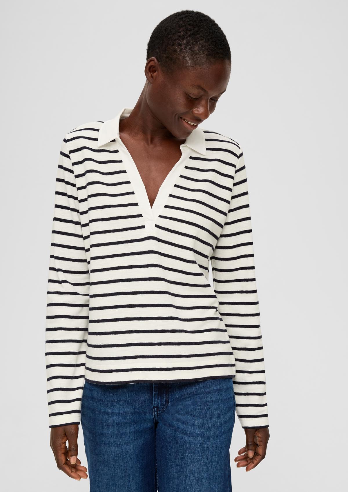 navy long sleeve - jersey Striped top