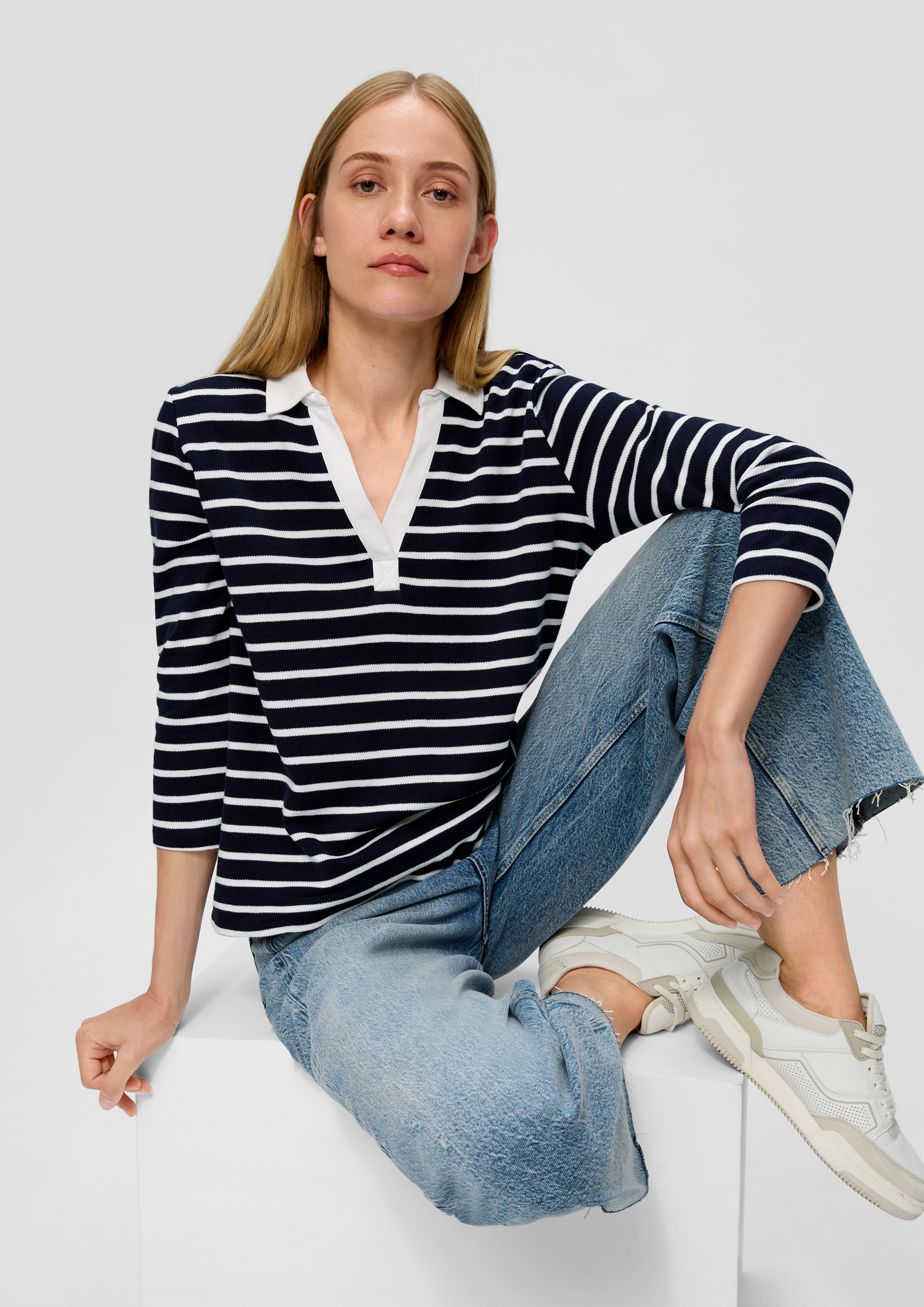 ounderrのWITH_LOVE_OVERFIT_STRIPES_LONG_SLEEVE 全3色 PRETTYGARDEN - Brandclub - PRETTYGARDEN Women's Striped