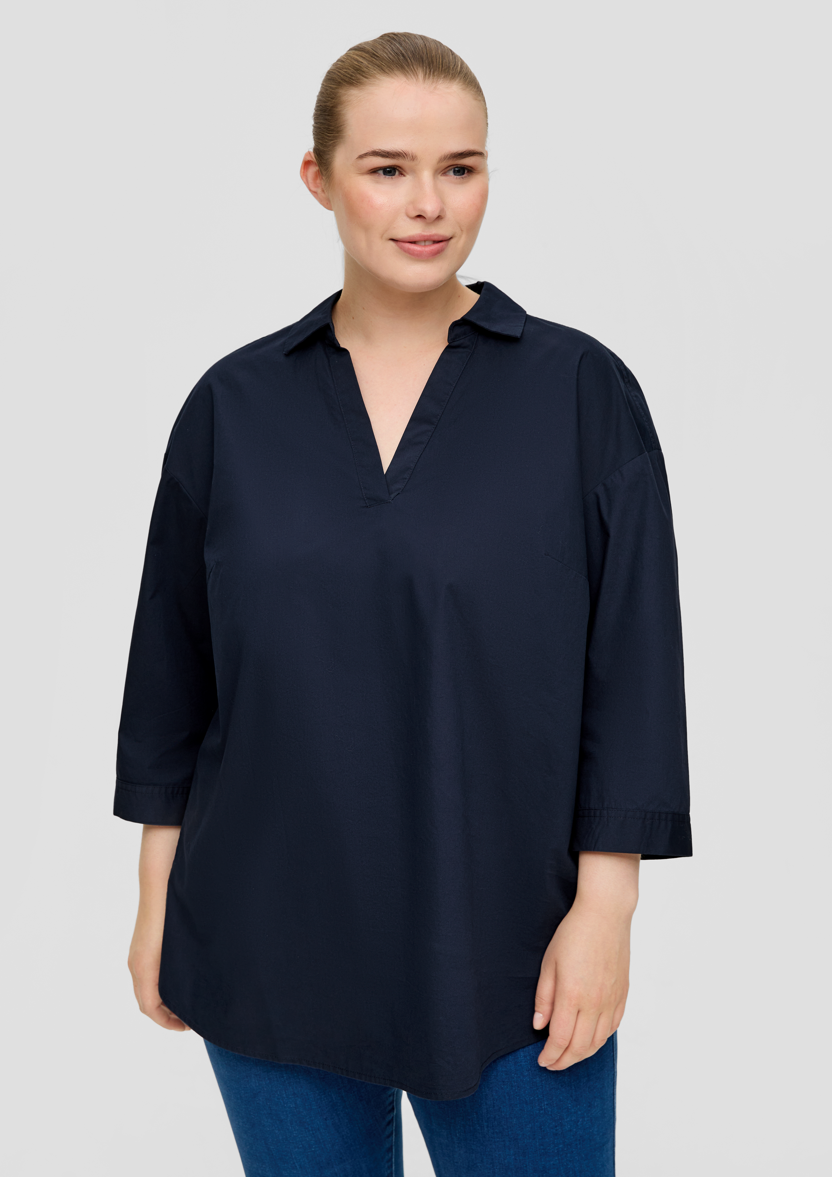 S.Oliver Bluse mit aufknöpfbarem Saum