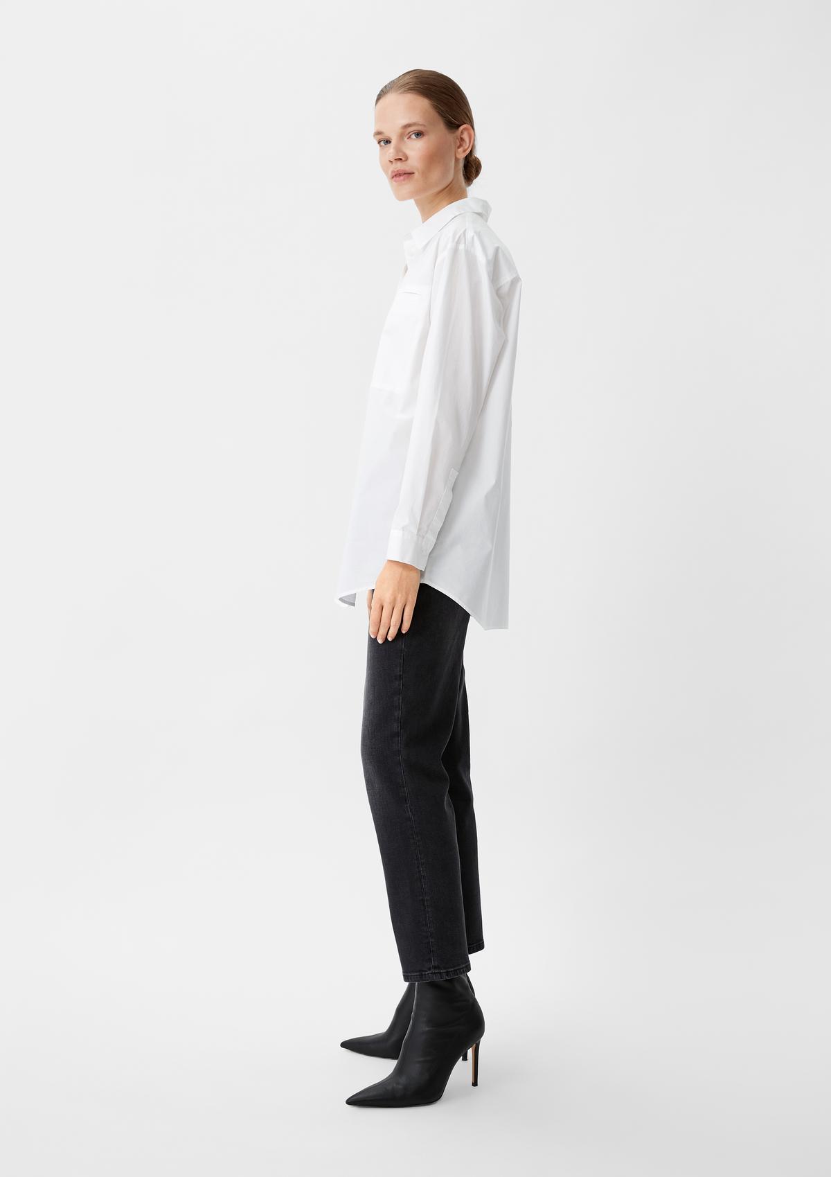 comma Cotton blouse with a piped pocket