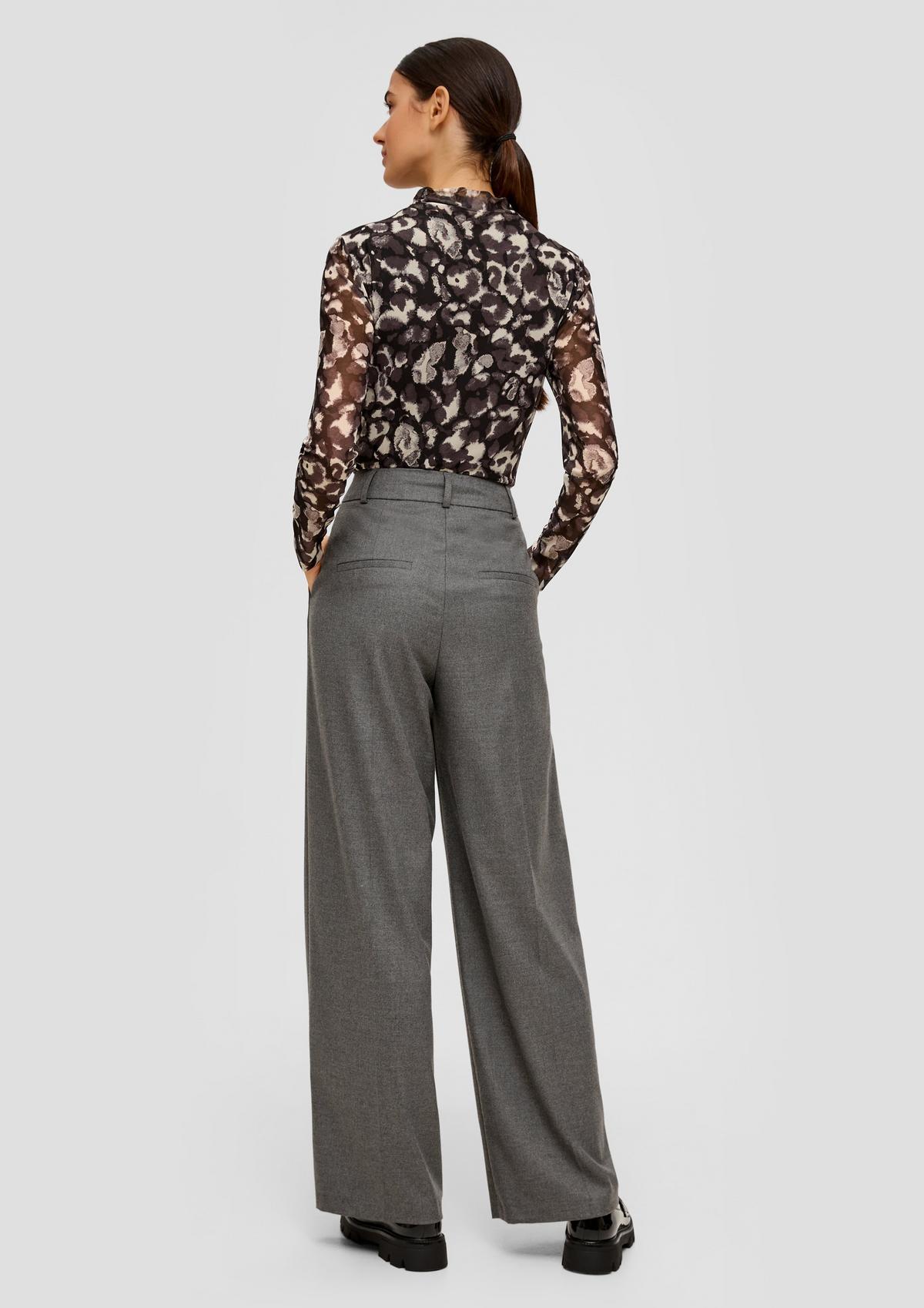 s.Oliver Regular fit: melange trousers with a wide leg