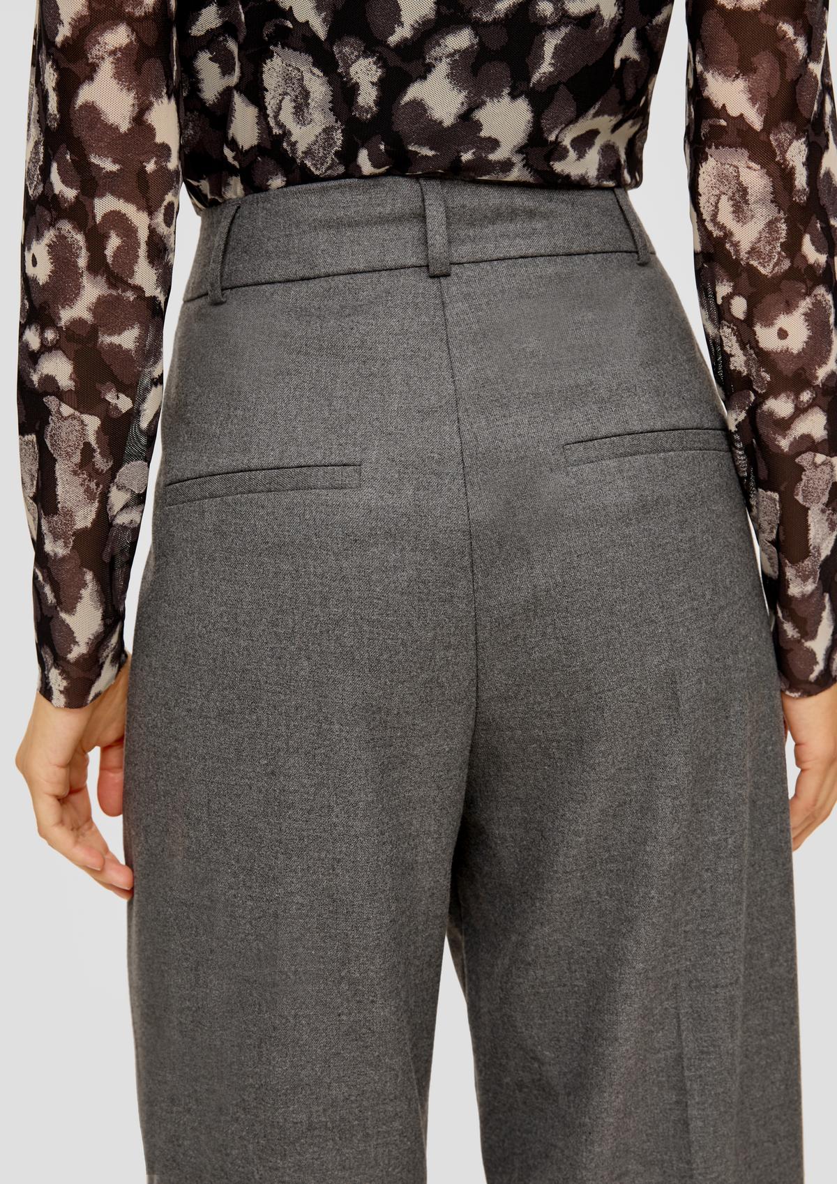 s.Oliver Regular fit: melange trousers with a wide leg