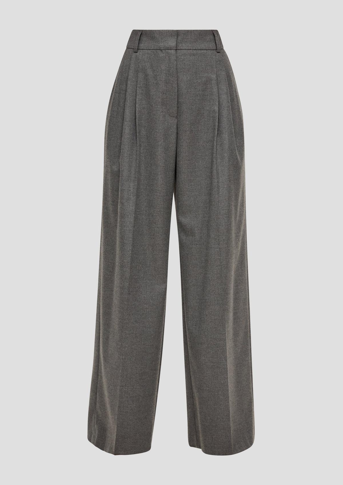 s.Oliver Regular: melírované kalhoty se širokými nohavicemi