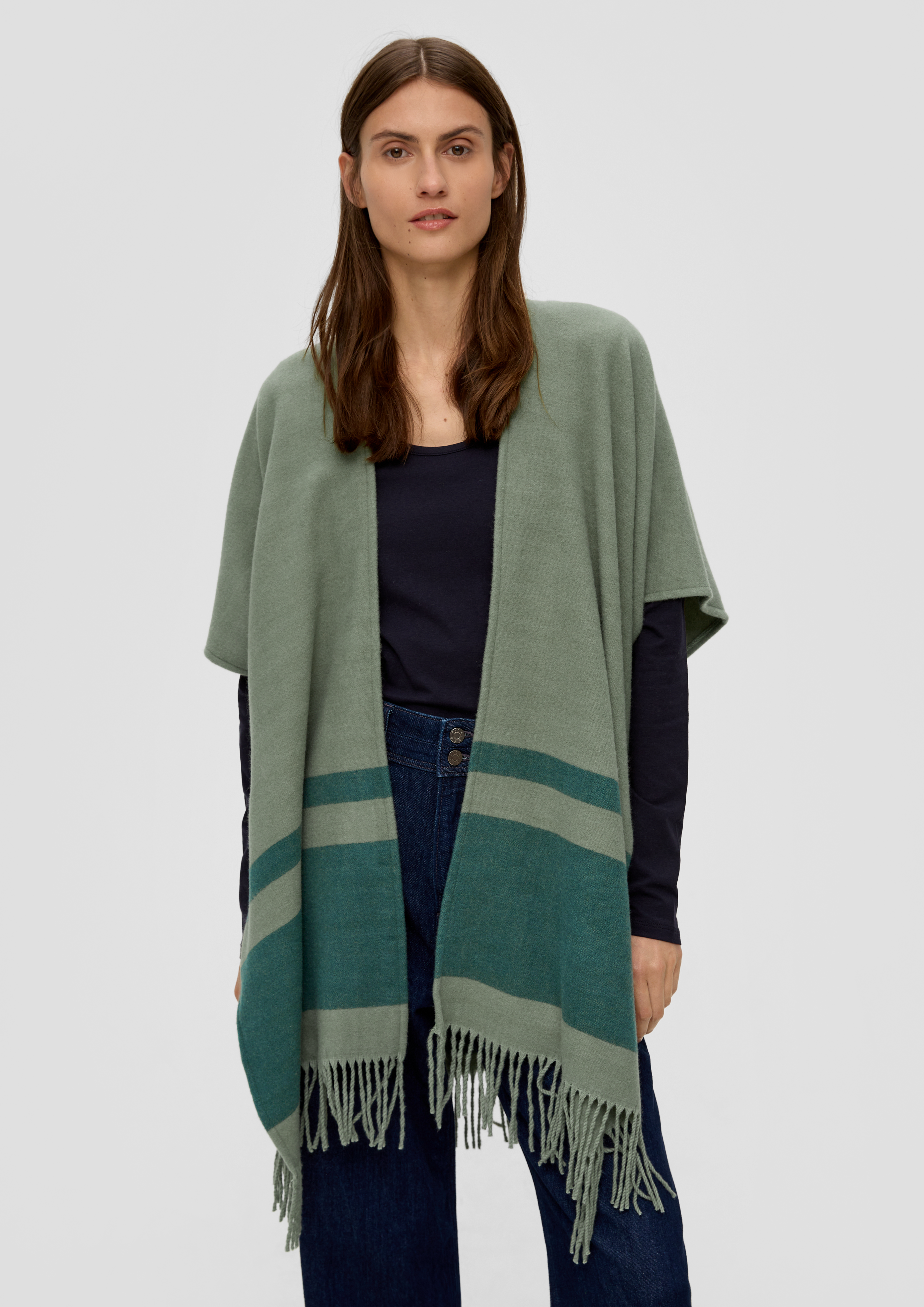 S.Oliver Poncho mit Streifenmuster