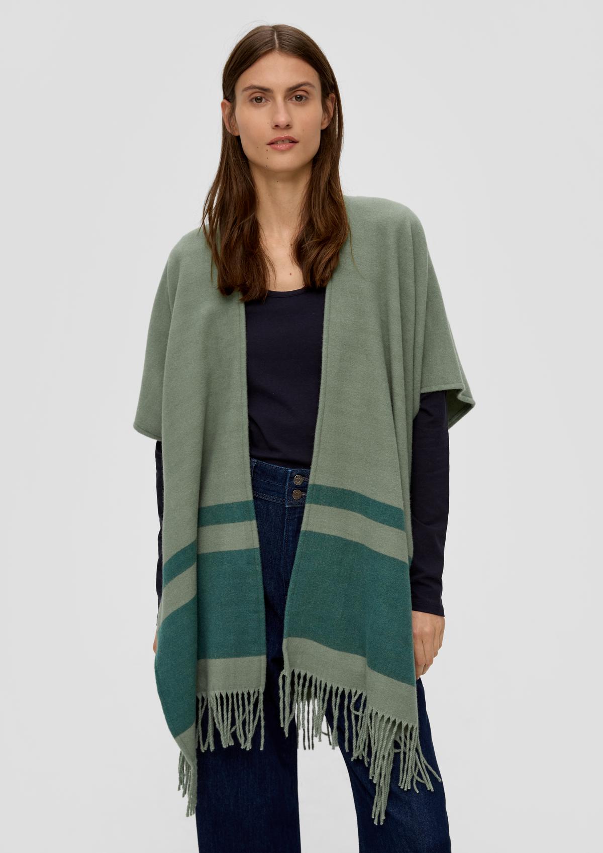 s.Oliver Poncho with a stripe pattern
