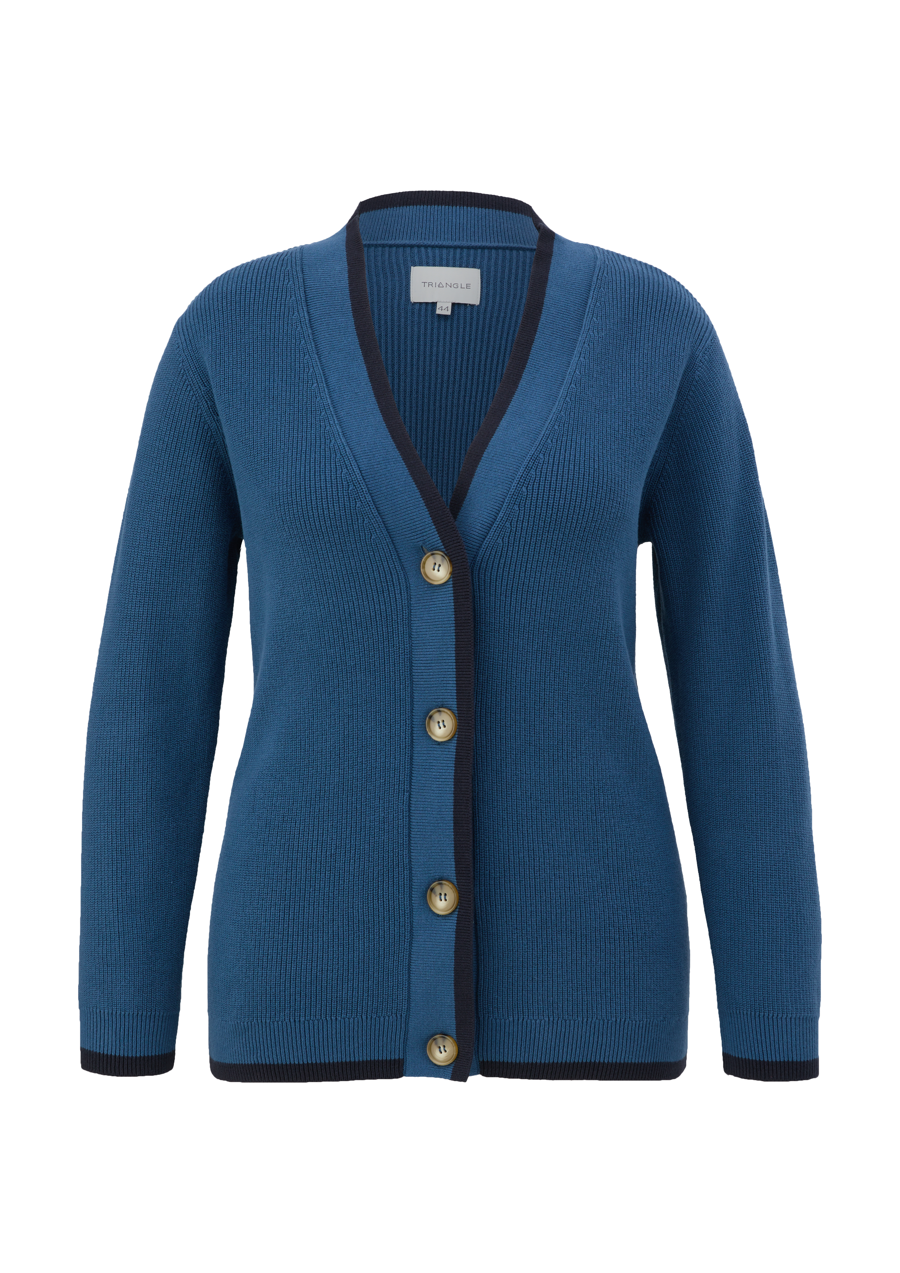 s.Oliver - Strickjacke mit Rippstruktur, Damen, blau