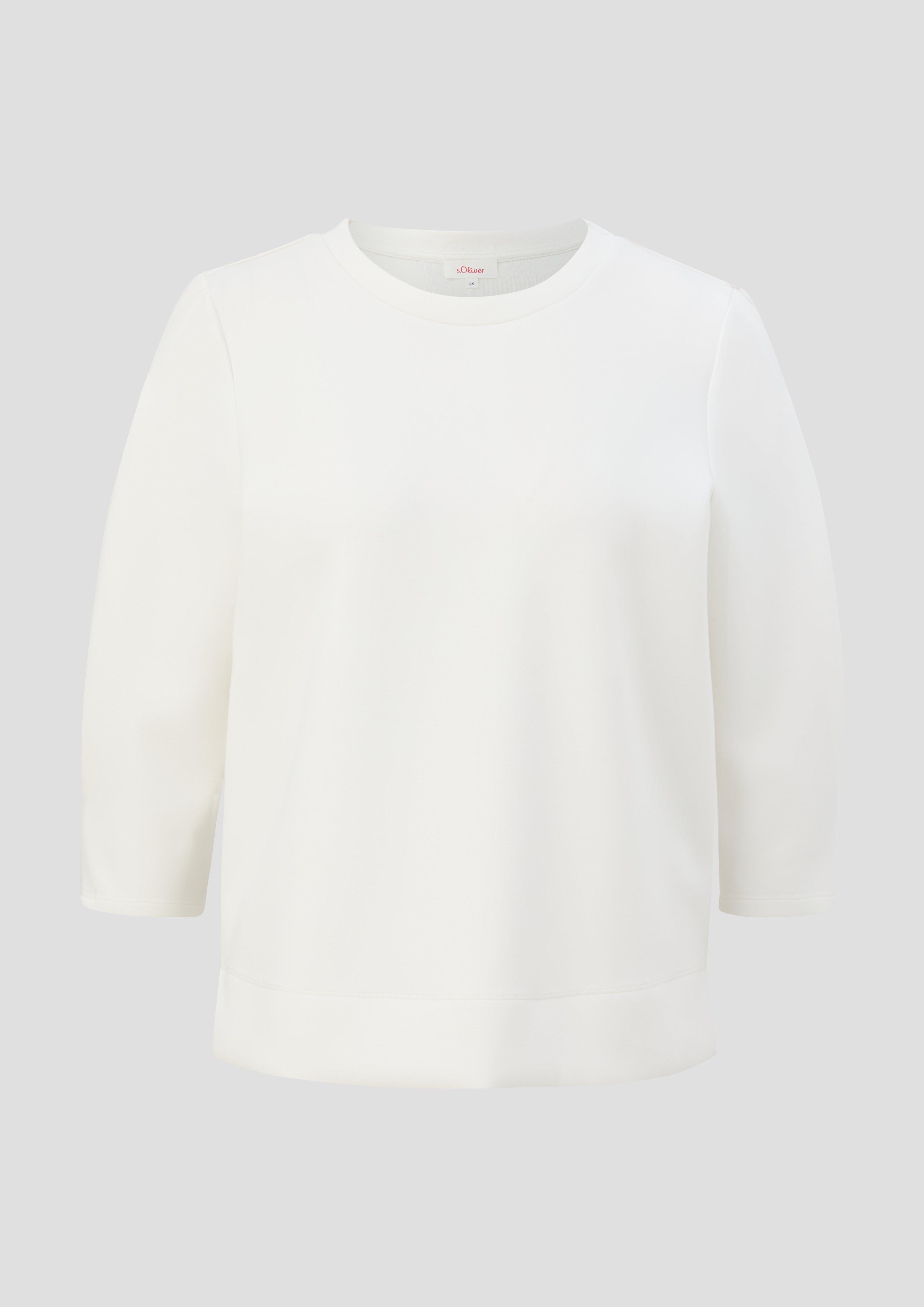 s.Oliver - Scuba-Sweatshirt mit Falte, Damen, creme