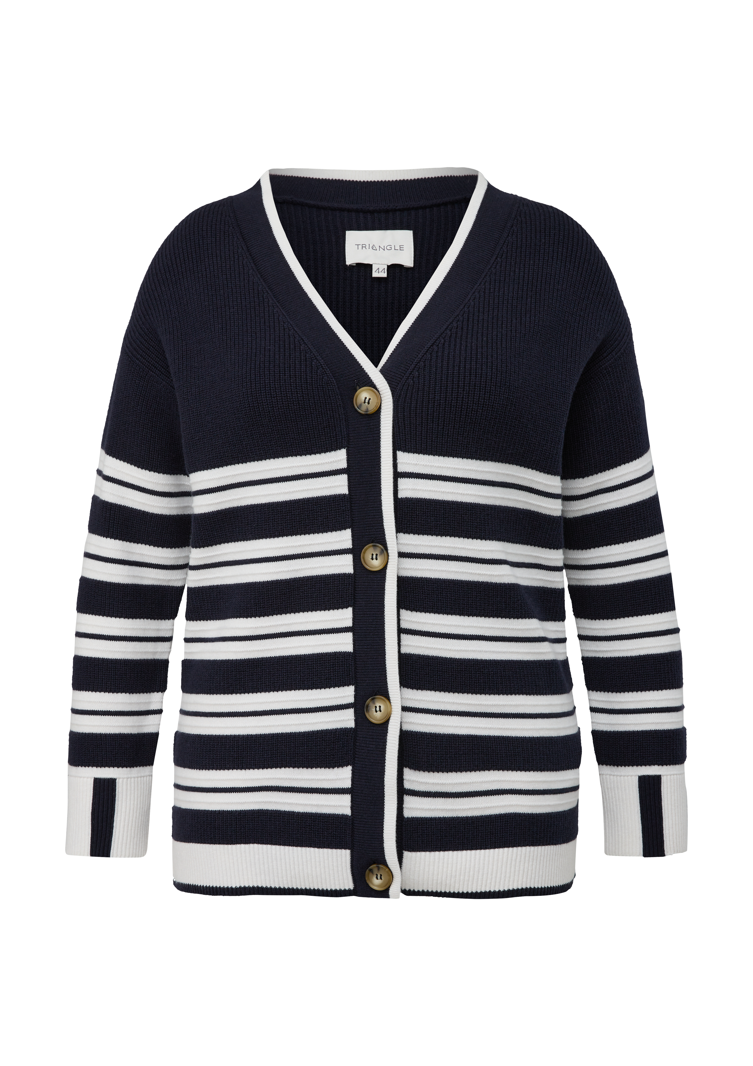 Thumbnail - s.Oliver - Strickjacke mit Kontraststreifen, Damen, blau