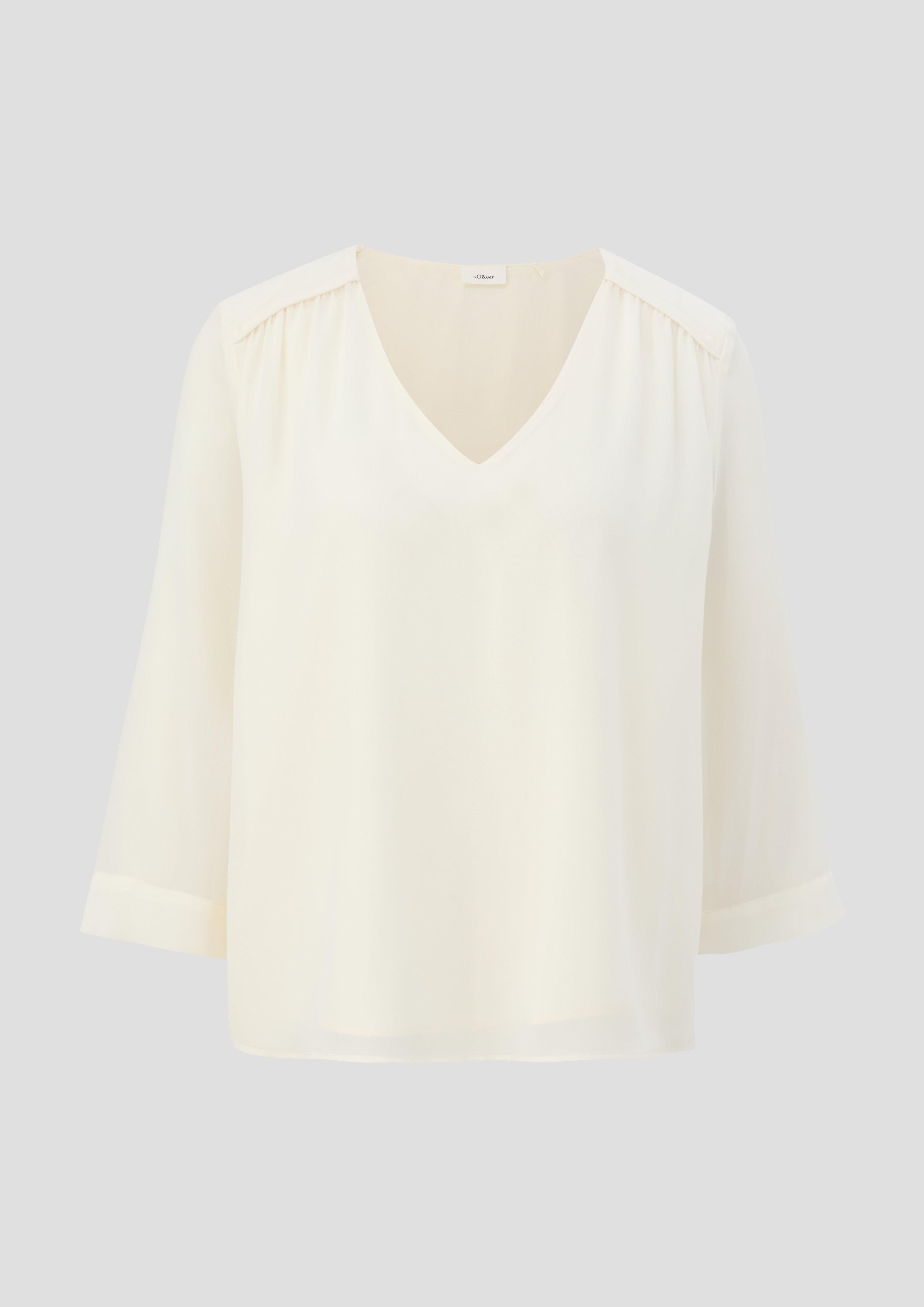 s.Oliver - Chiffonbluse mit Viskosefutter, Damen, creme