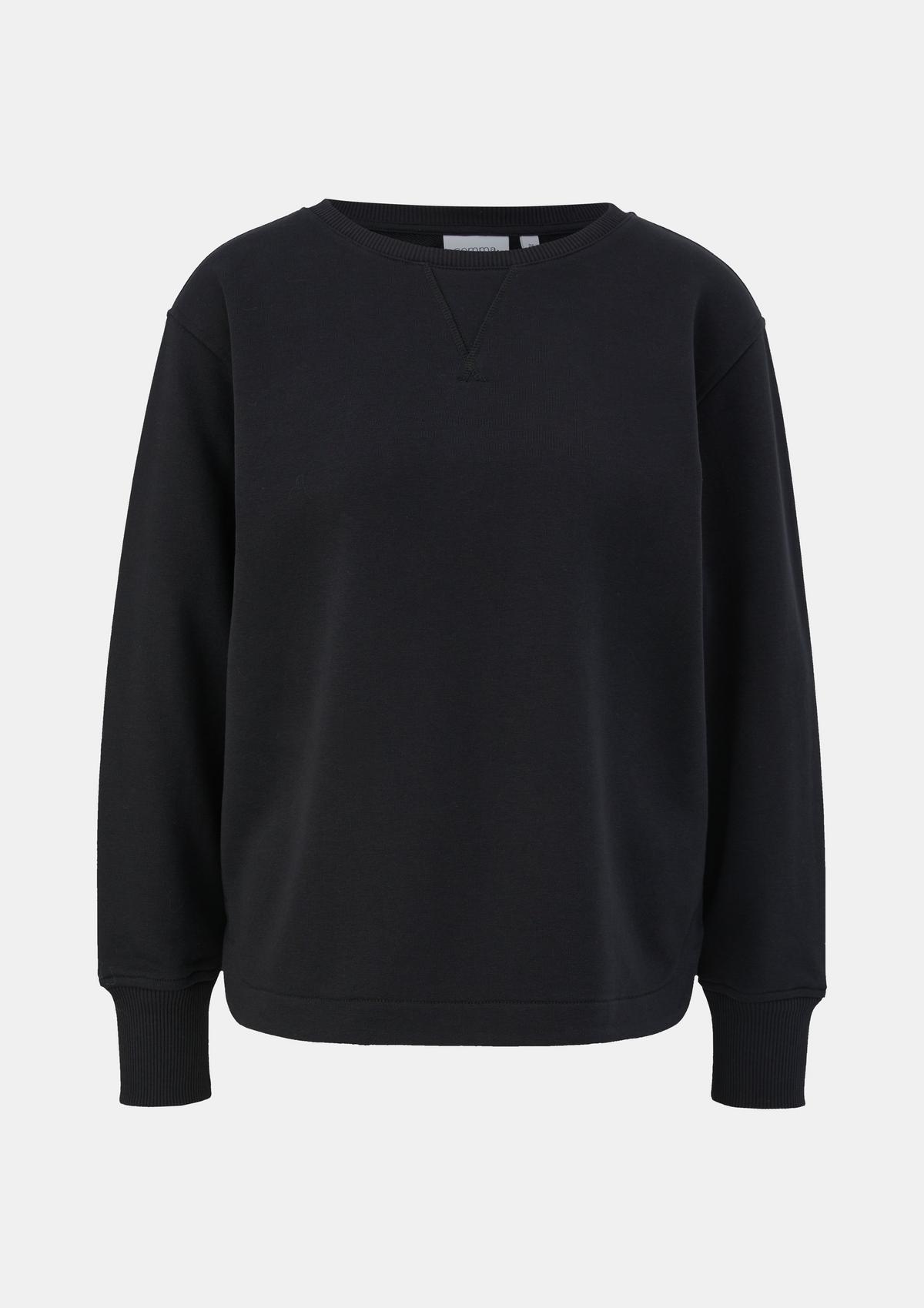 Fabricmix-Sweatshirt mit Stickerei - black | Comma