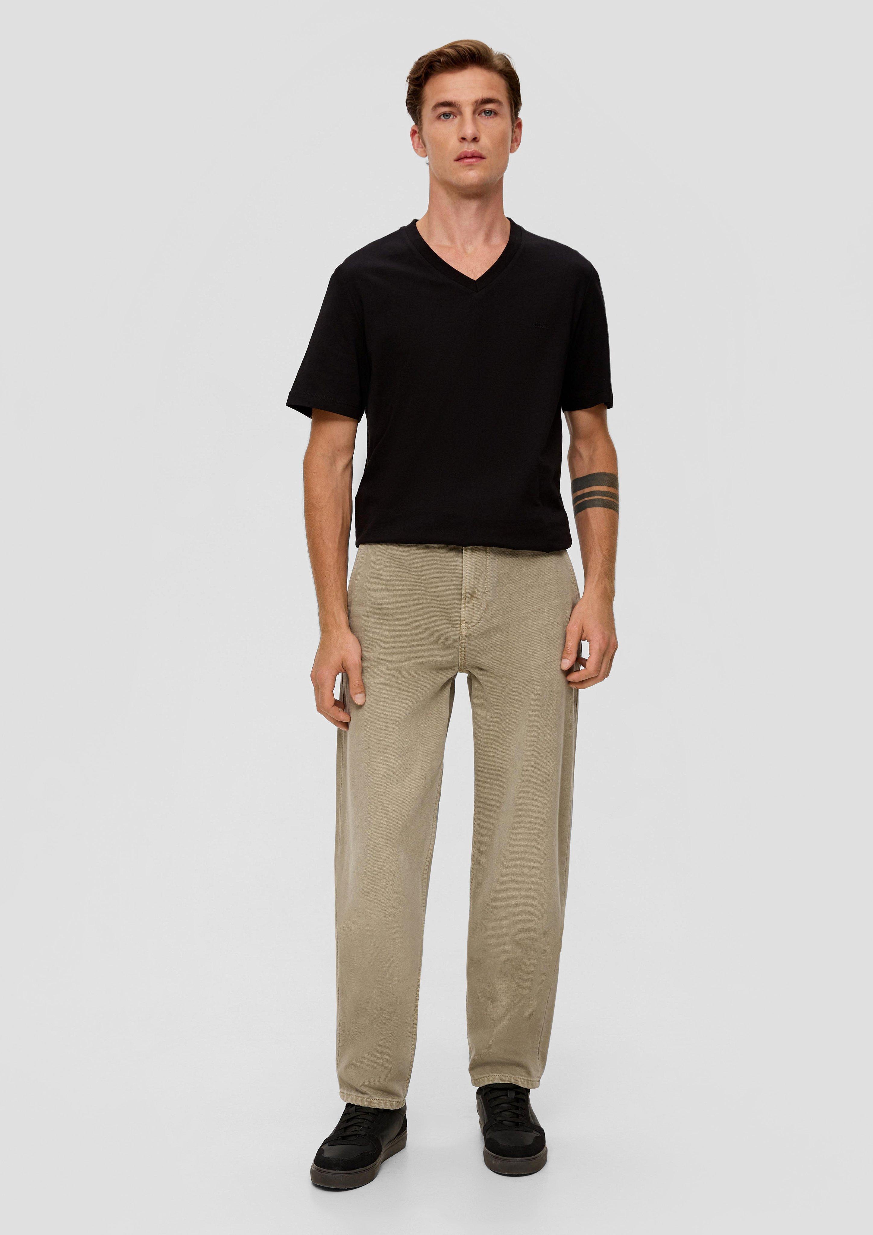 Relaxed fit: Trousers with slit pockets - sandstone | s.Oliver
