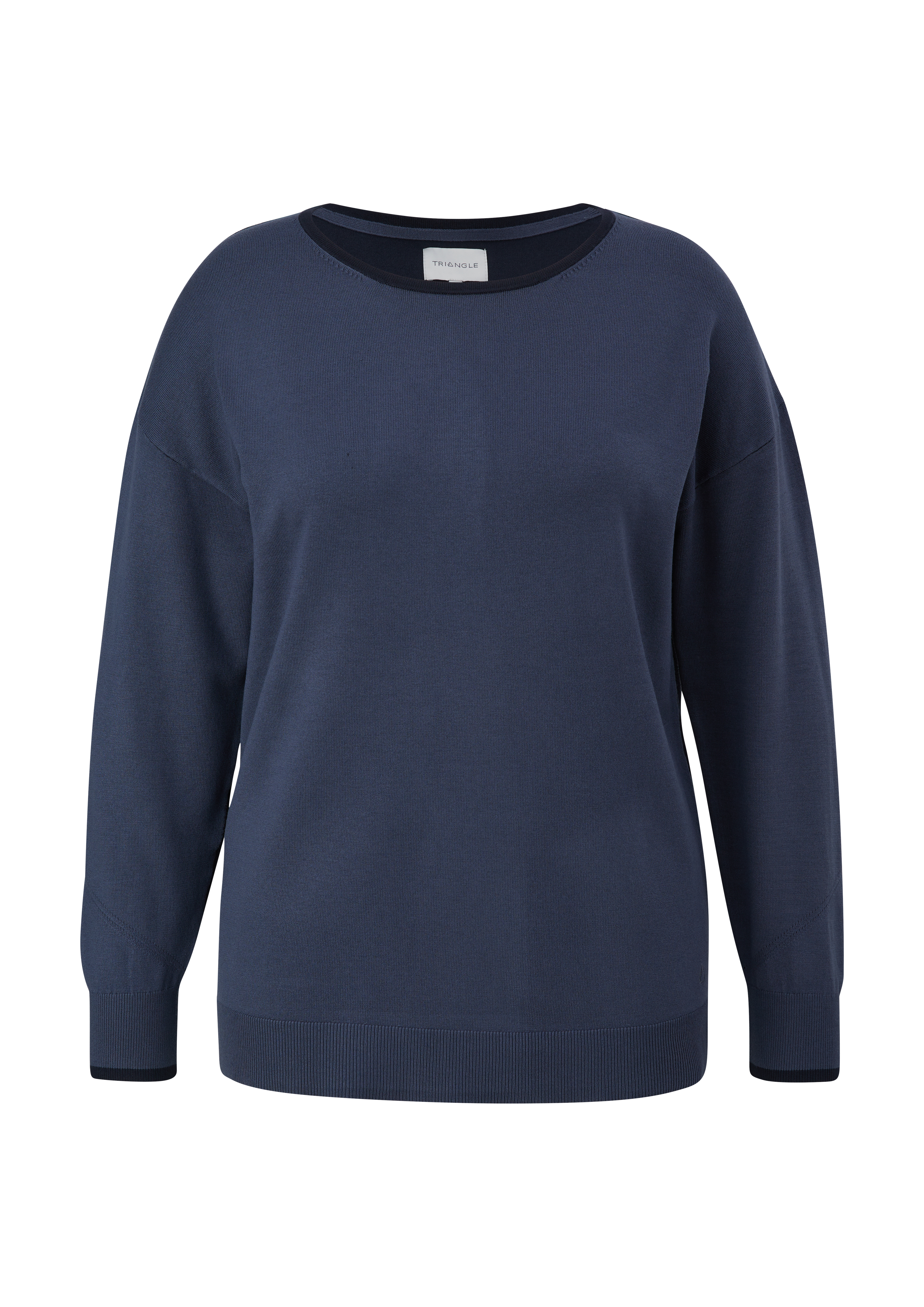 s.Oliver - Strickpullover mit Konstrastdetails, Damen, blau