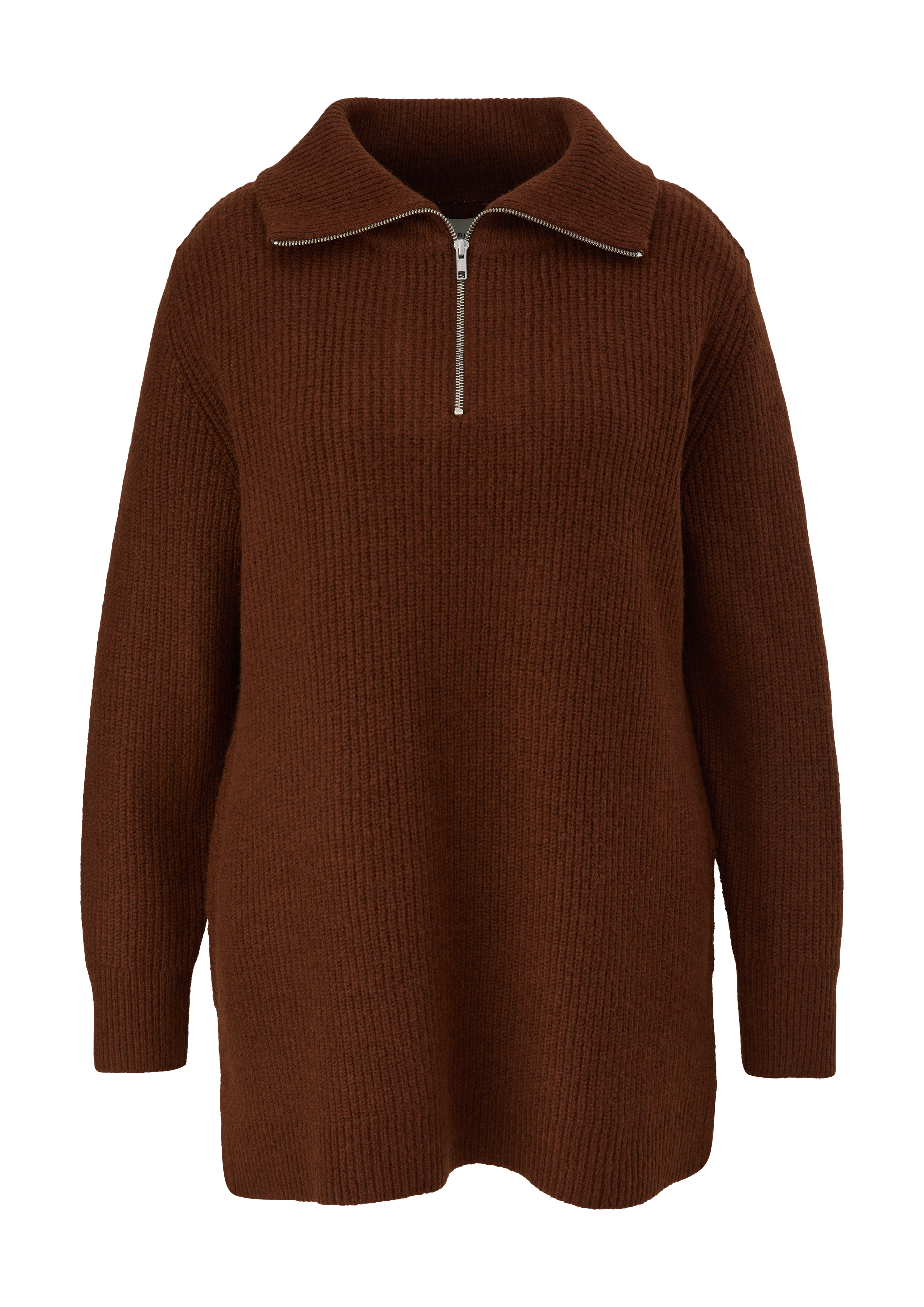 Thumbnail - s.Oliver - Strickpullover mit Troyer-Kragen, Damen, braun