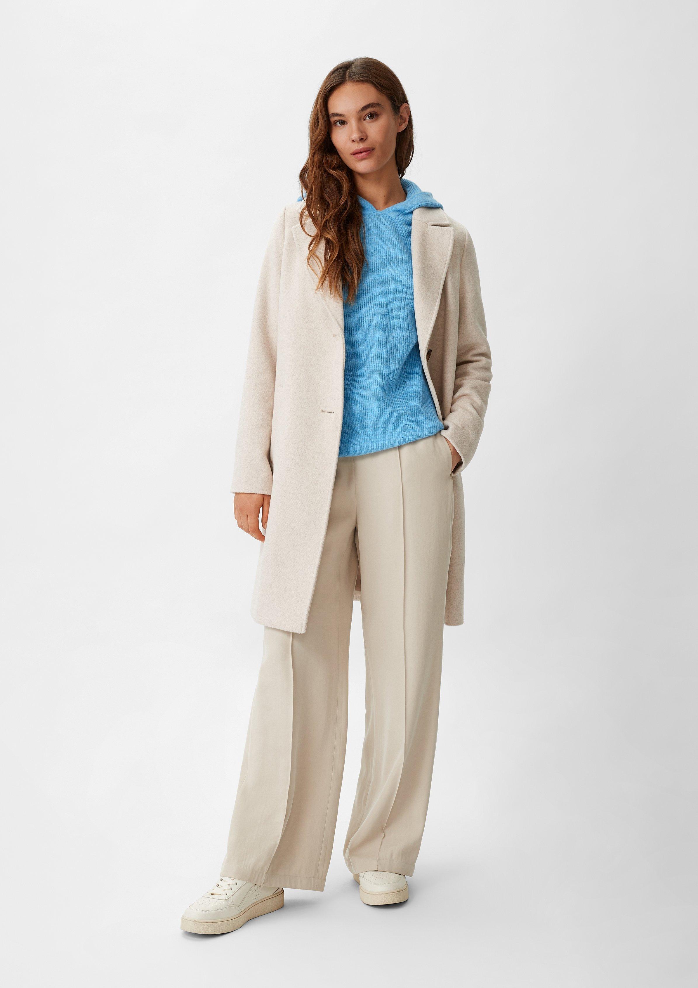 Knitted jumper with a hood - sky blue | Comma Knitted jumper with a hood - sky blue | Comma