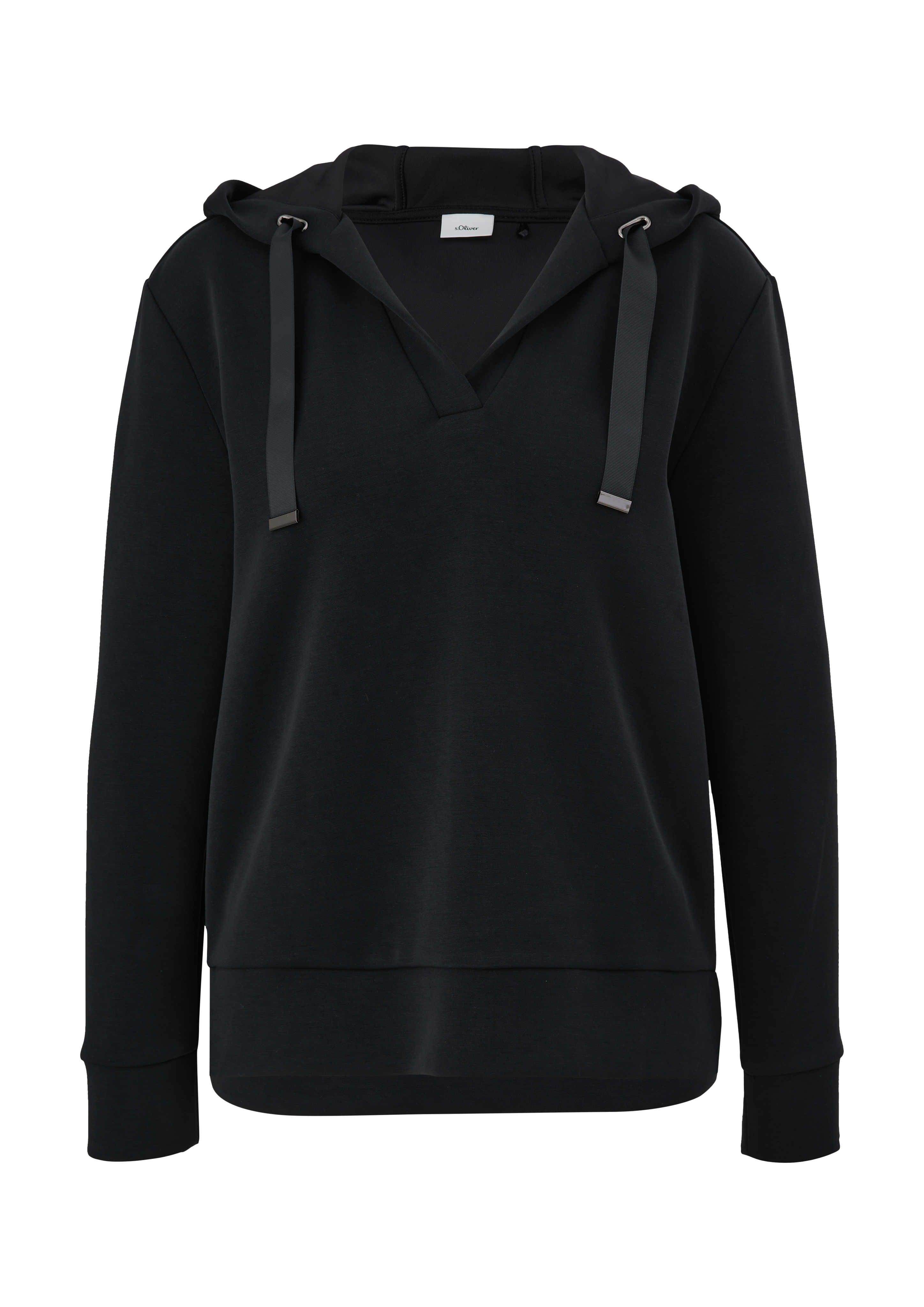 s.Oliver - Hoodie aus weichem Modalmix, Damen, schwarz