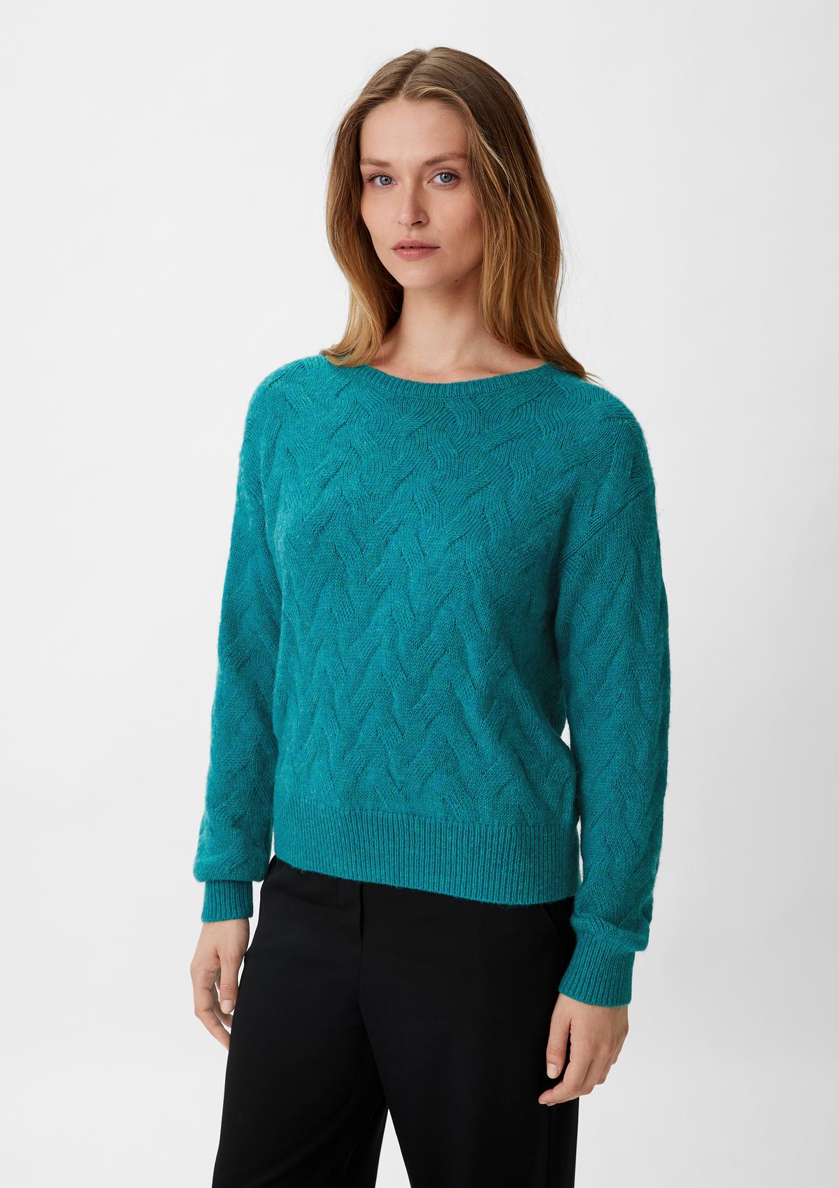 comma Knitted jumper with a cable pattern