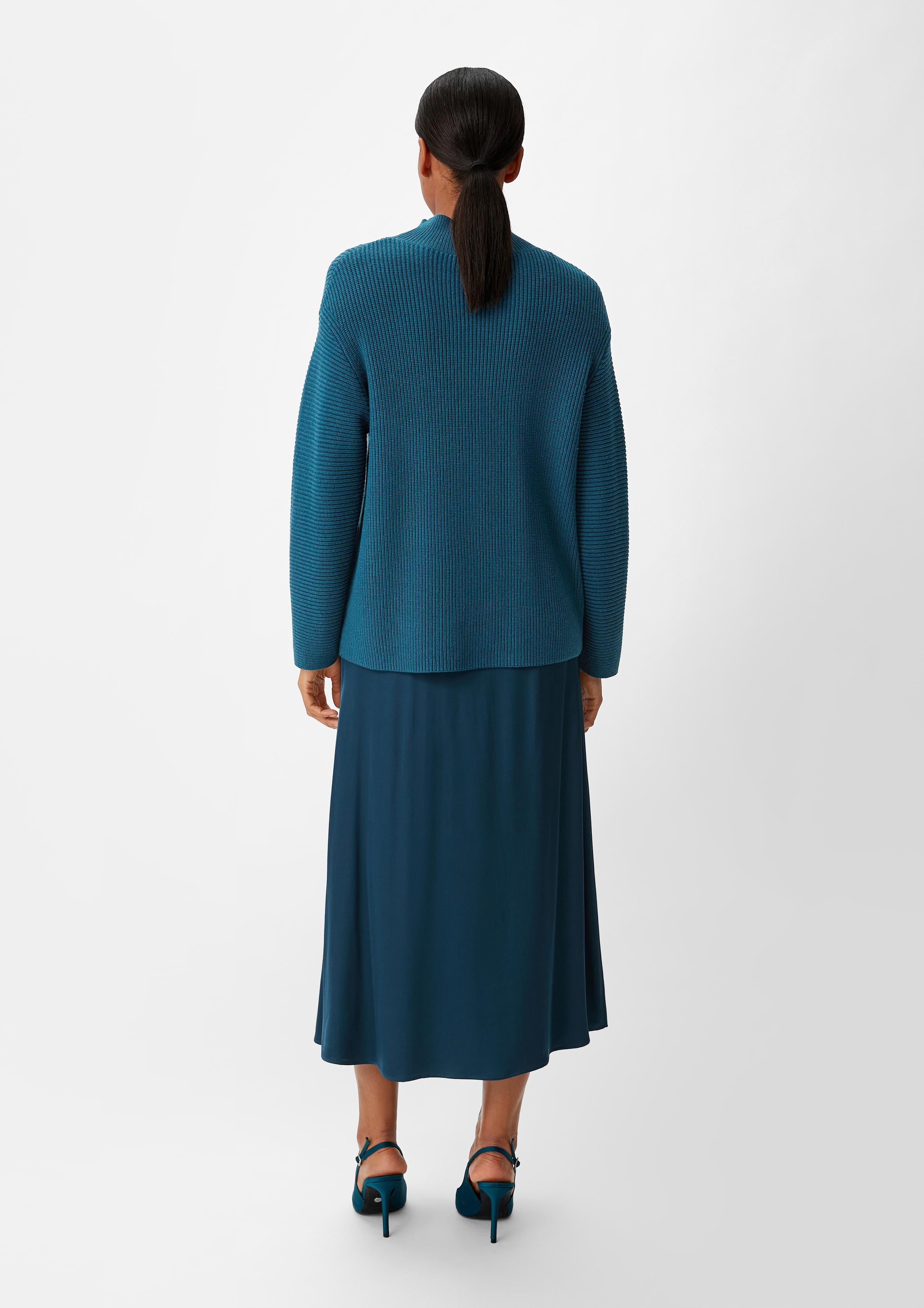Knitted jumper in a viscose blend - dark turquoise | Comma Knitted jumper in a viscose blend - dark turquoise | Comma