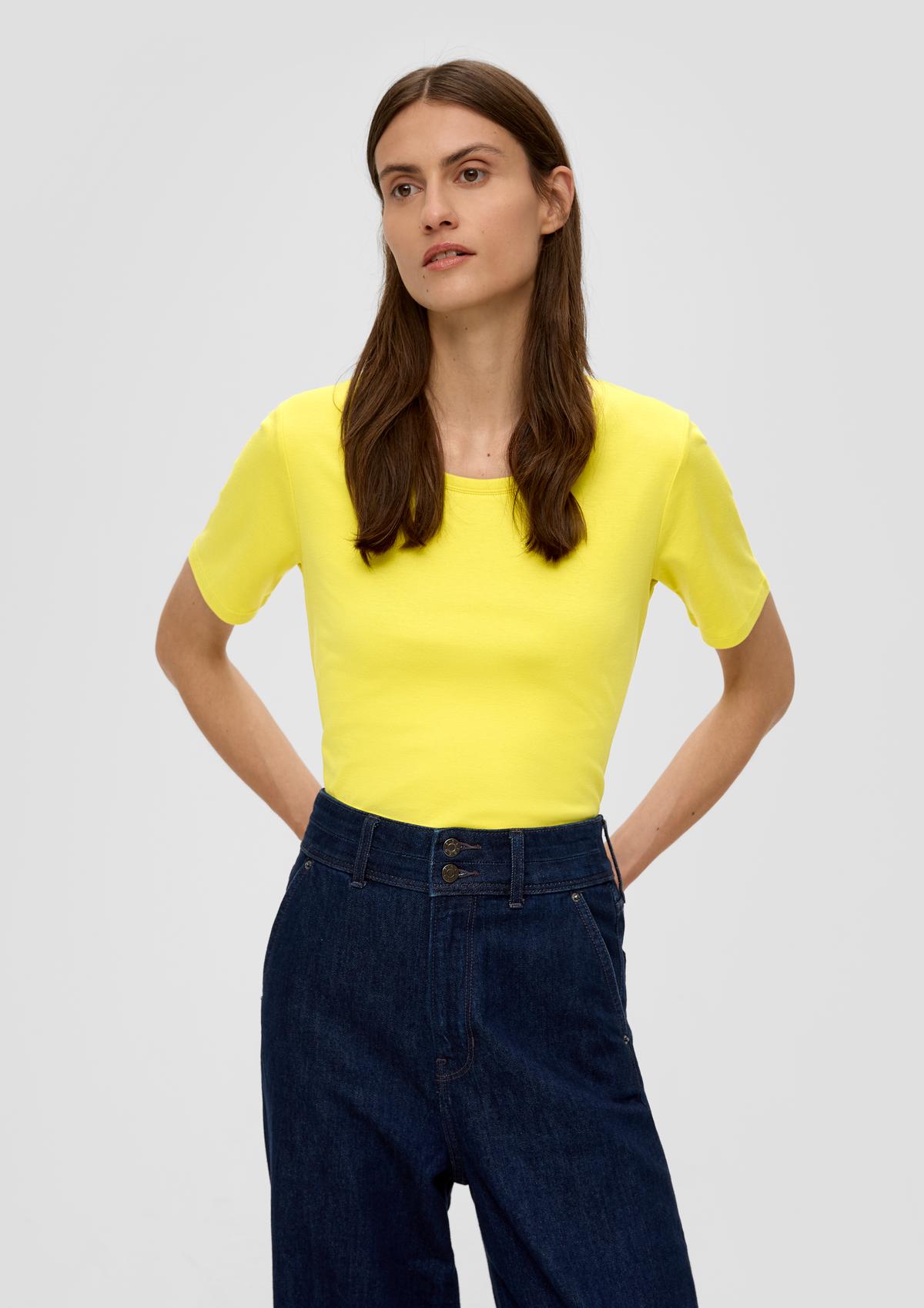 T-Shirt aus Interlockjersey - gelb
