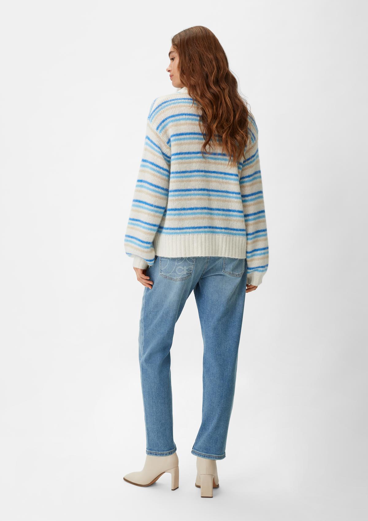 comma Striped knitted jumper in an alpaca blend