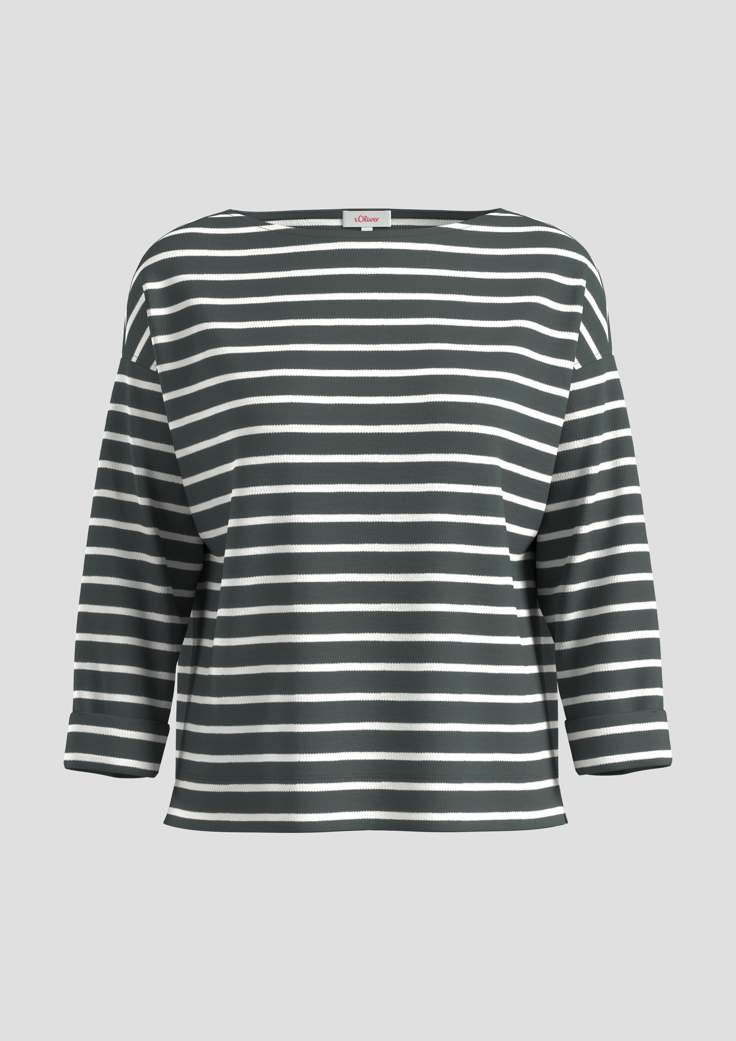 s.Oliver - Longsleeve aus reiner Baumwolle, Damen, Grün