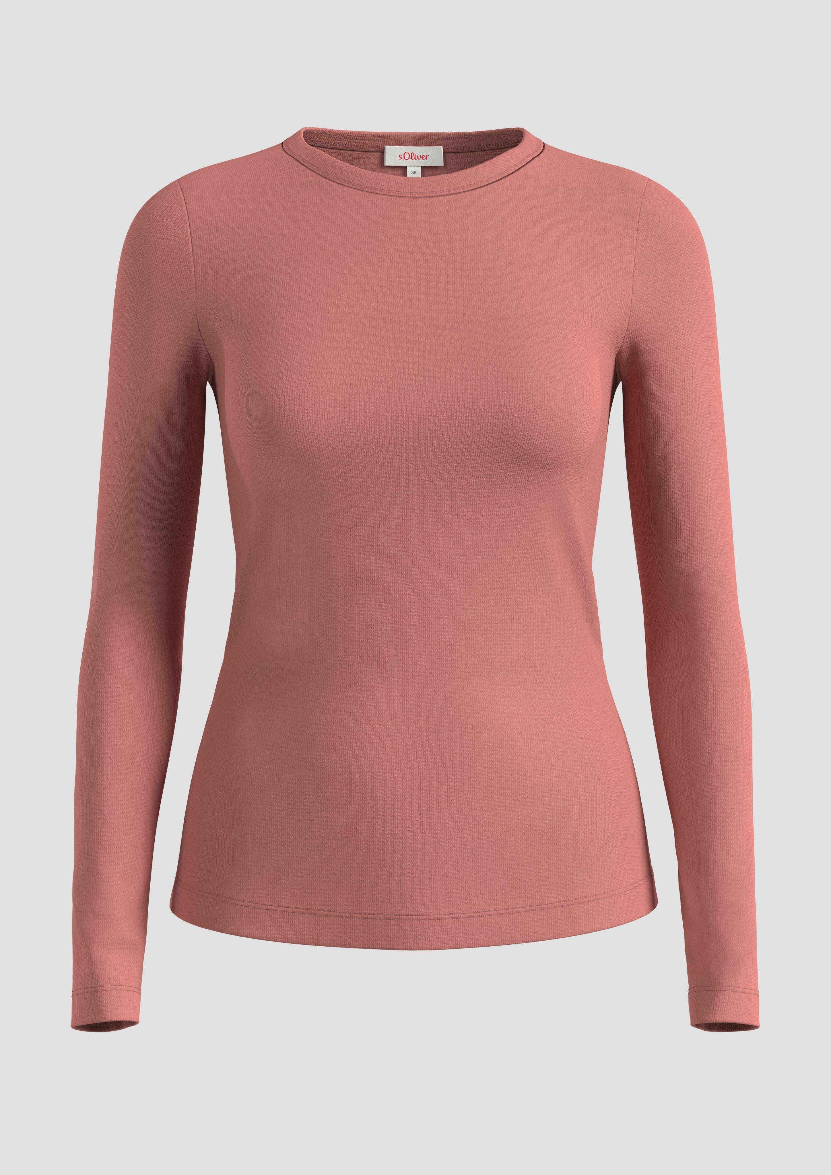 s.Oliver - Longsleeve aus Baumwolle, Damen, Orange