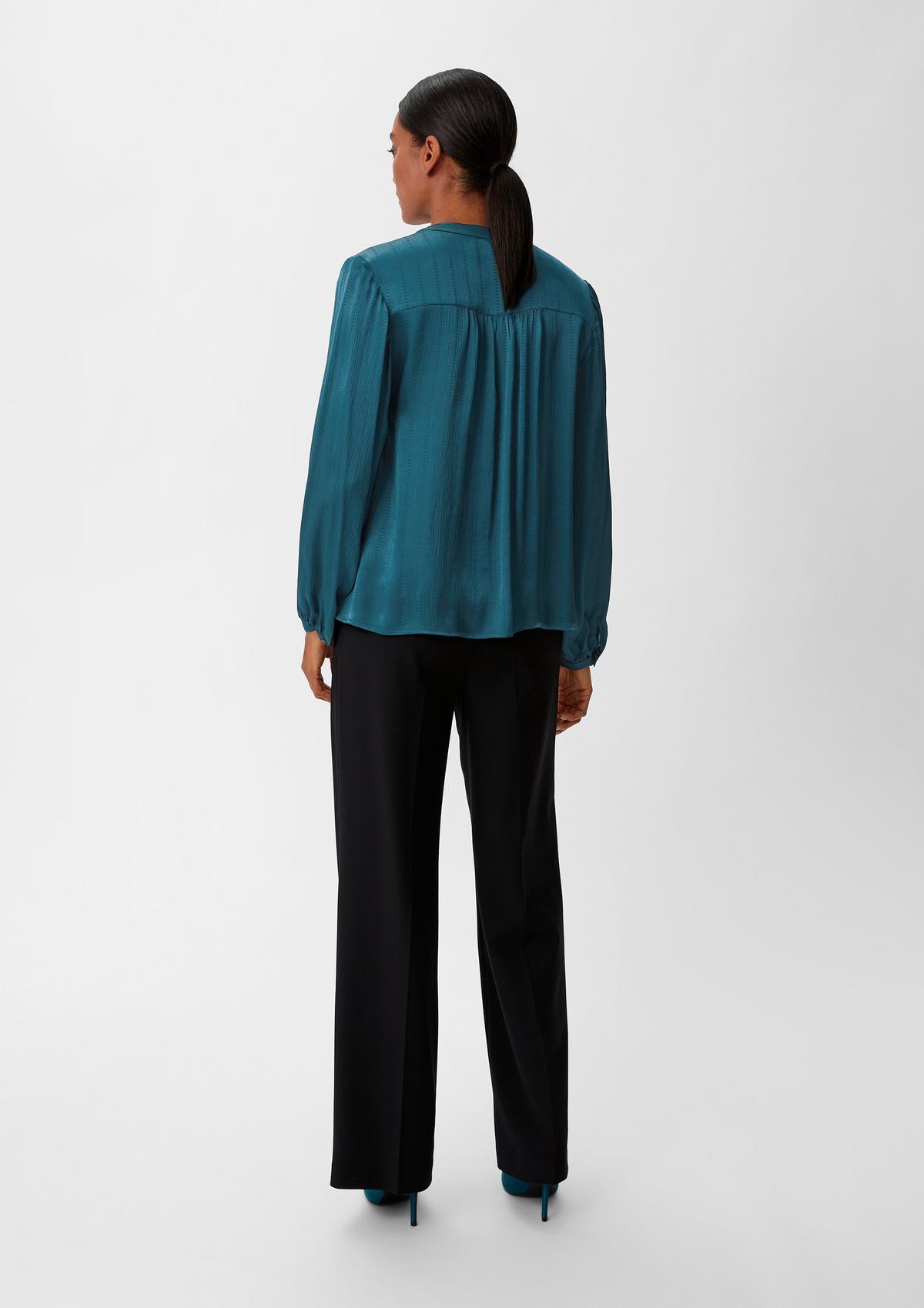 Satin blouse with a patterned texture - petrol | Comma