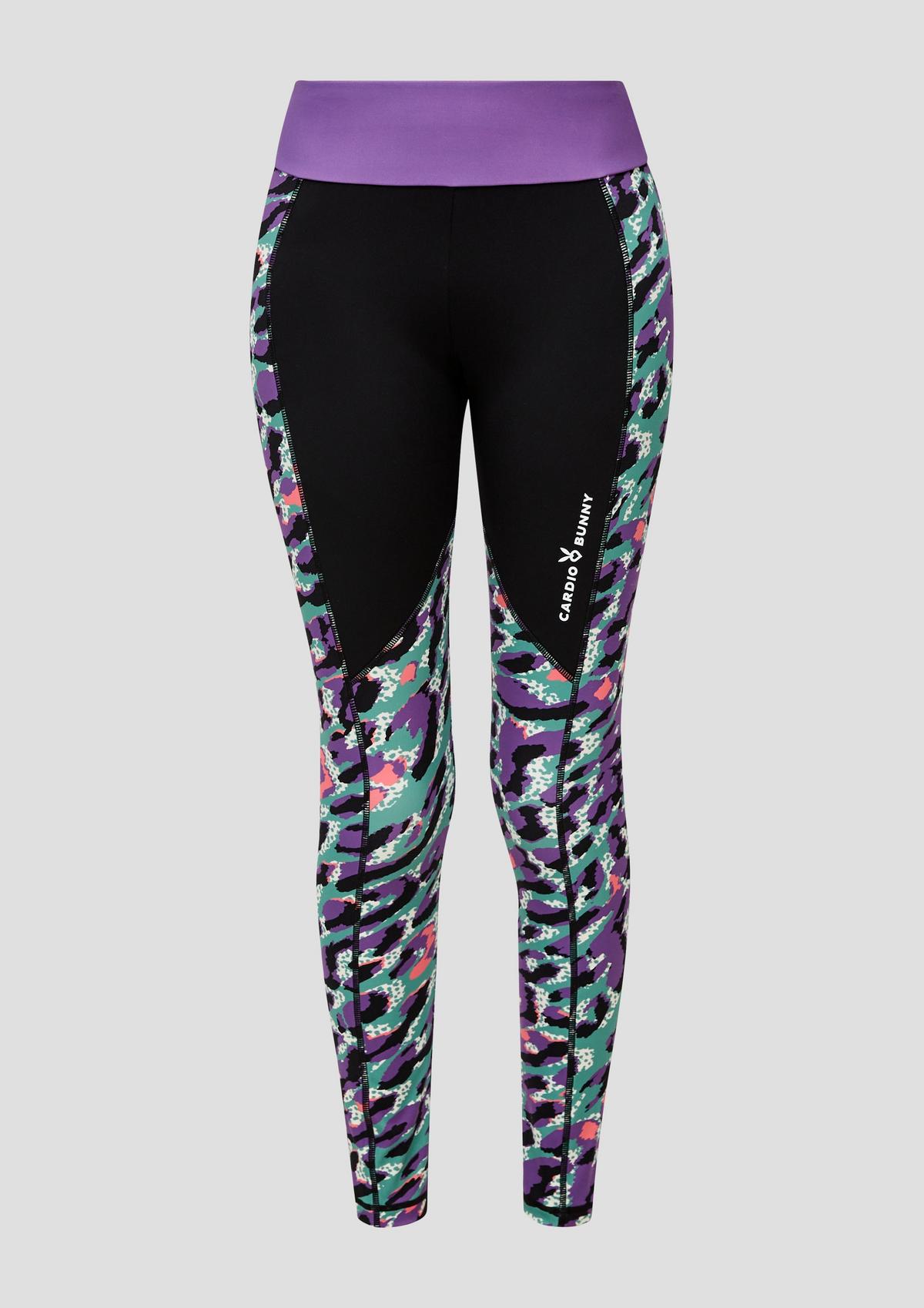 Slim fit: sporty leggings with multicolor an print - all-over