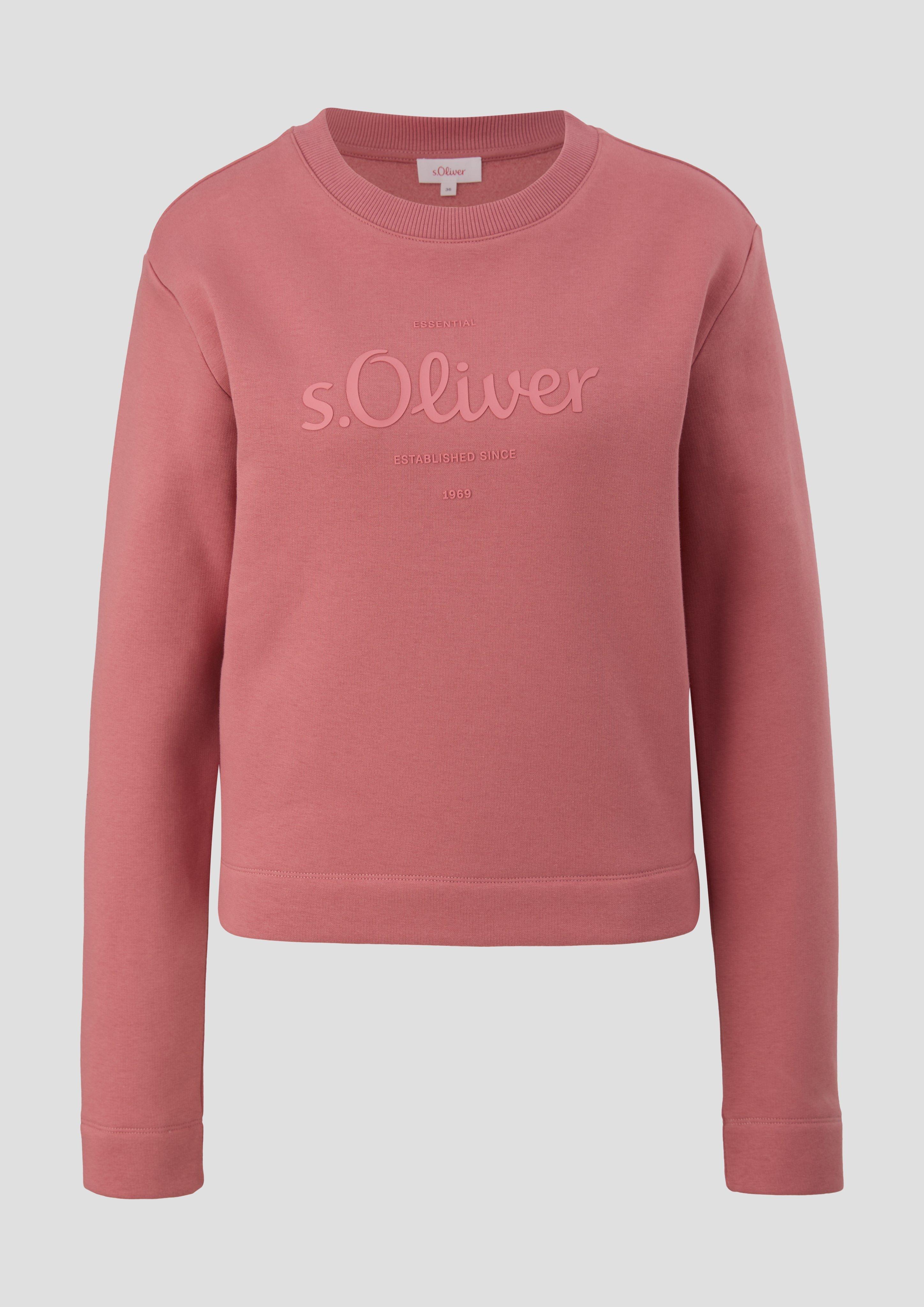 s.Oliver - Sweatshirt mit Logo-Print, Damen, Rosa