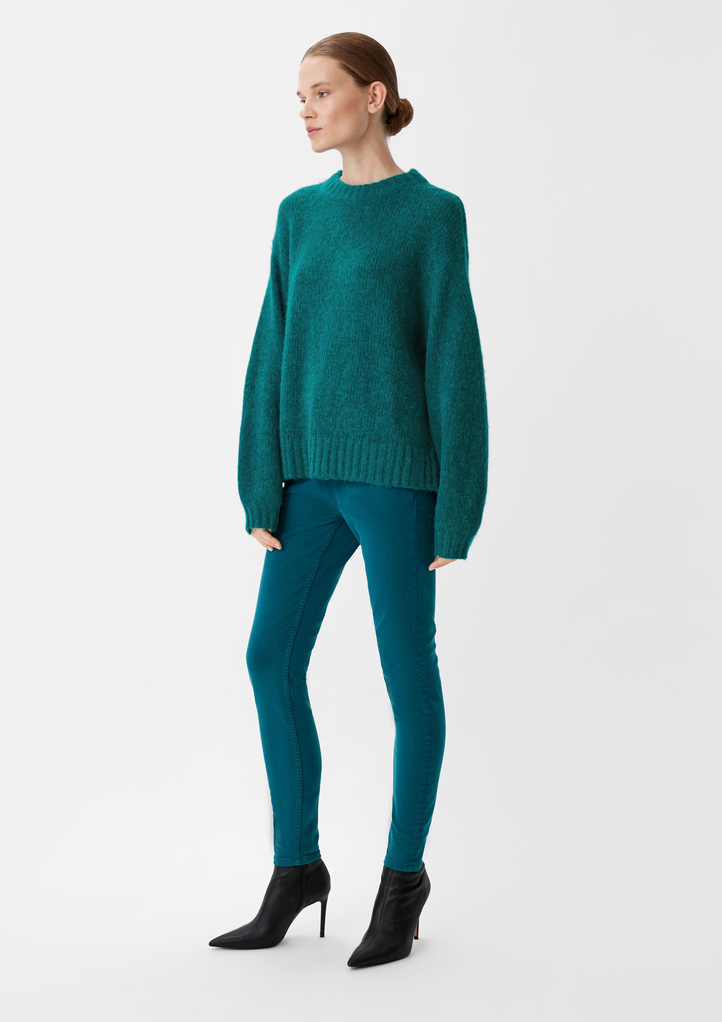 Knitted jumper in an alpaca blend - petrol | Comma Knitted jumper in an alpaca blend - petrol | Comma