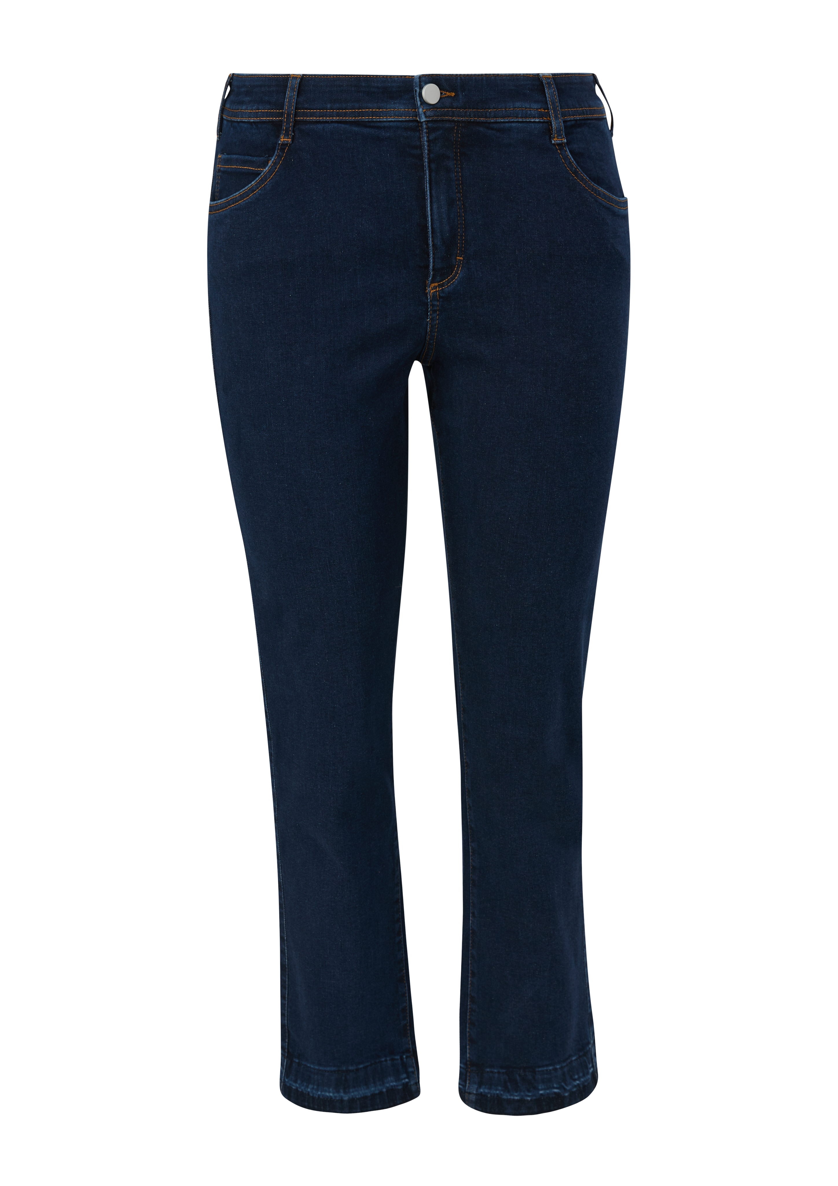 s.Oliver - Jeans / Slim Fit / Mid Rise / Straight Leg / gefärbte Nähte, Damen, blau