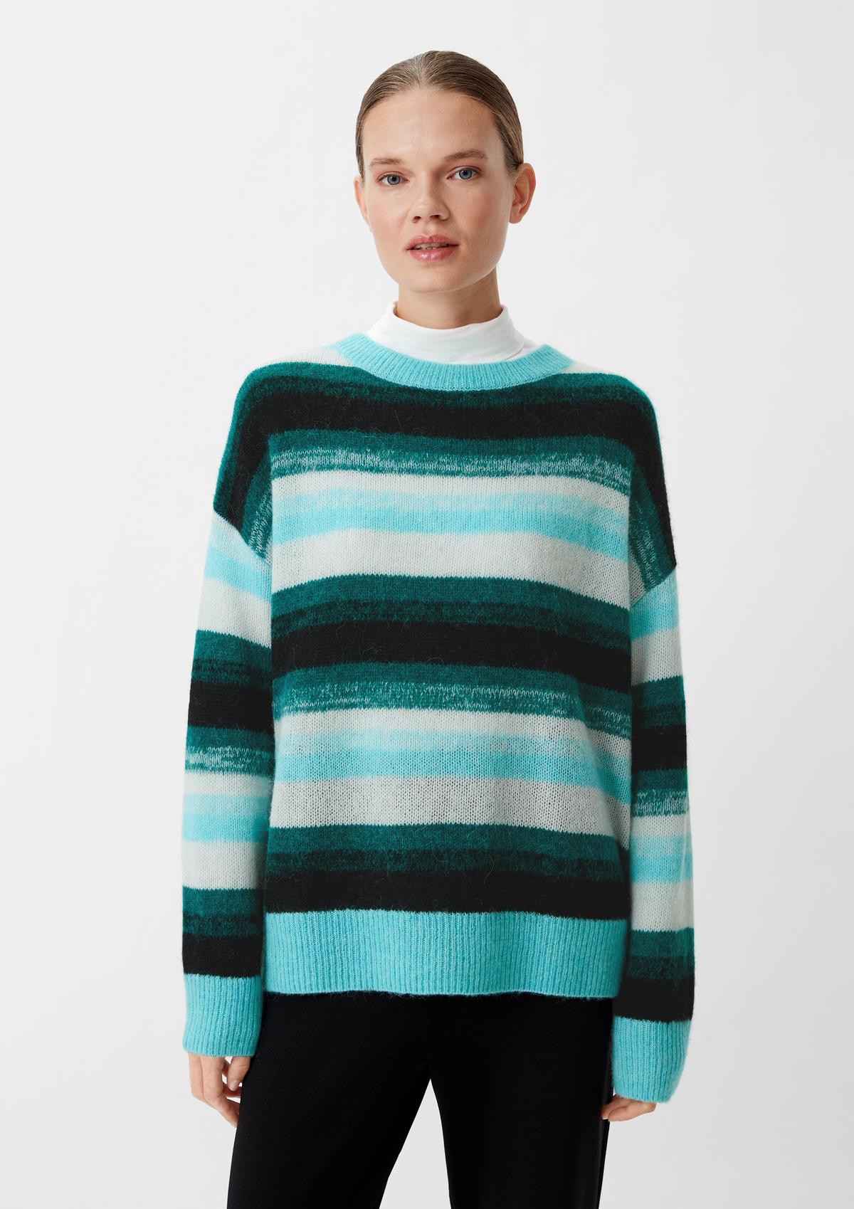 Striped knitted jumper in an alpaca blend