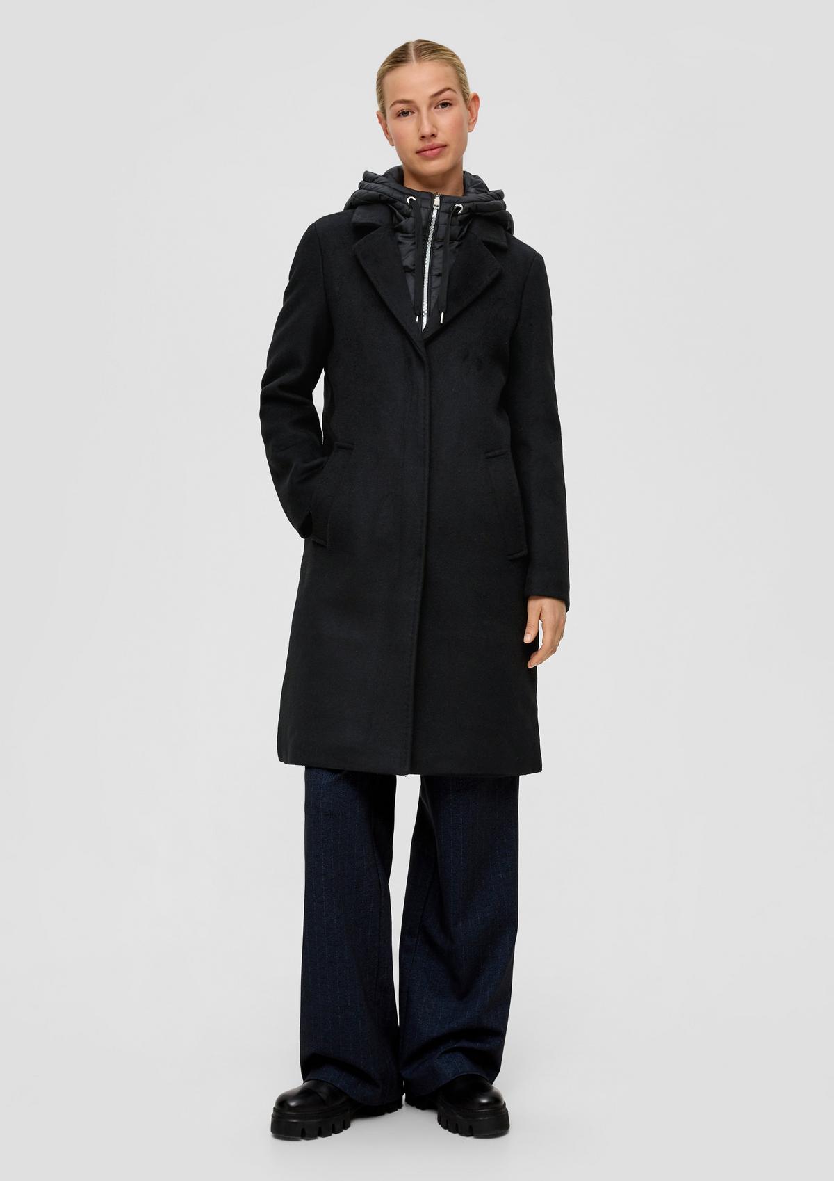 s.Oliver Hooded coat in a mix of materials
