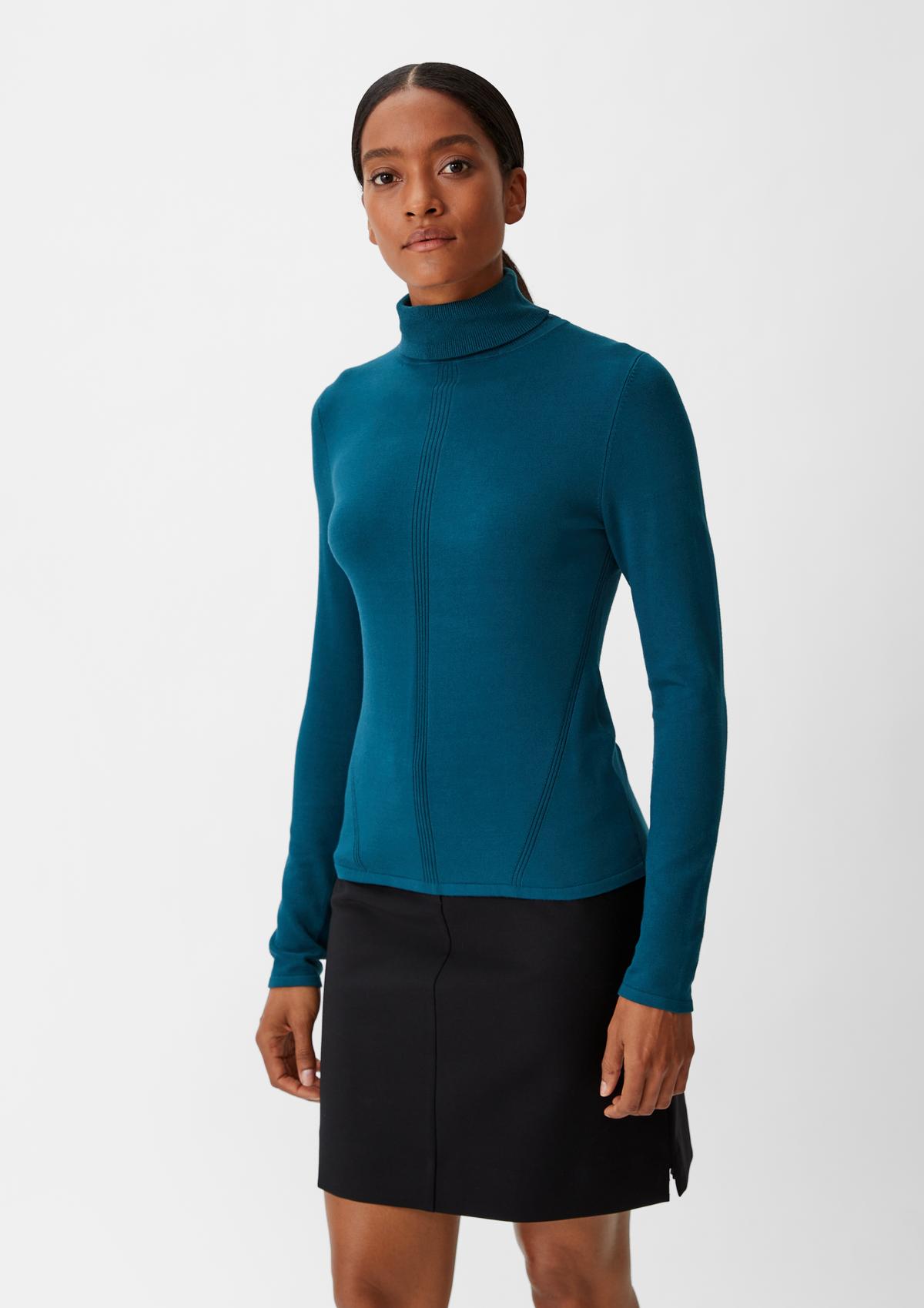 comma Polo neck jumper made of blended viscose