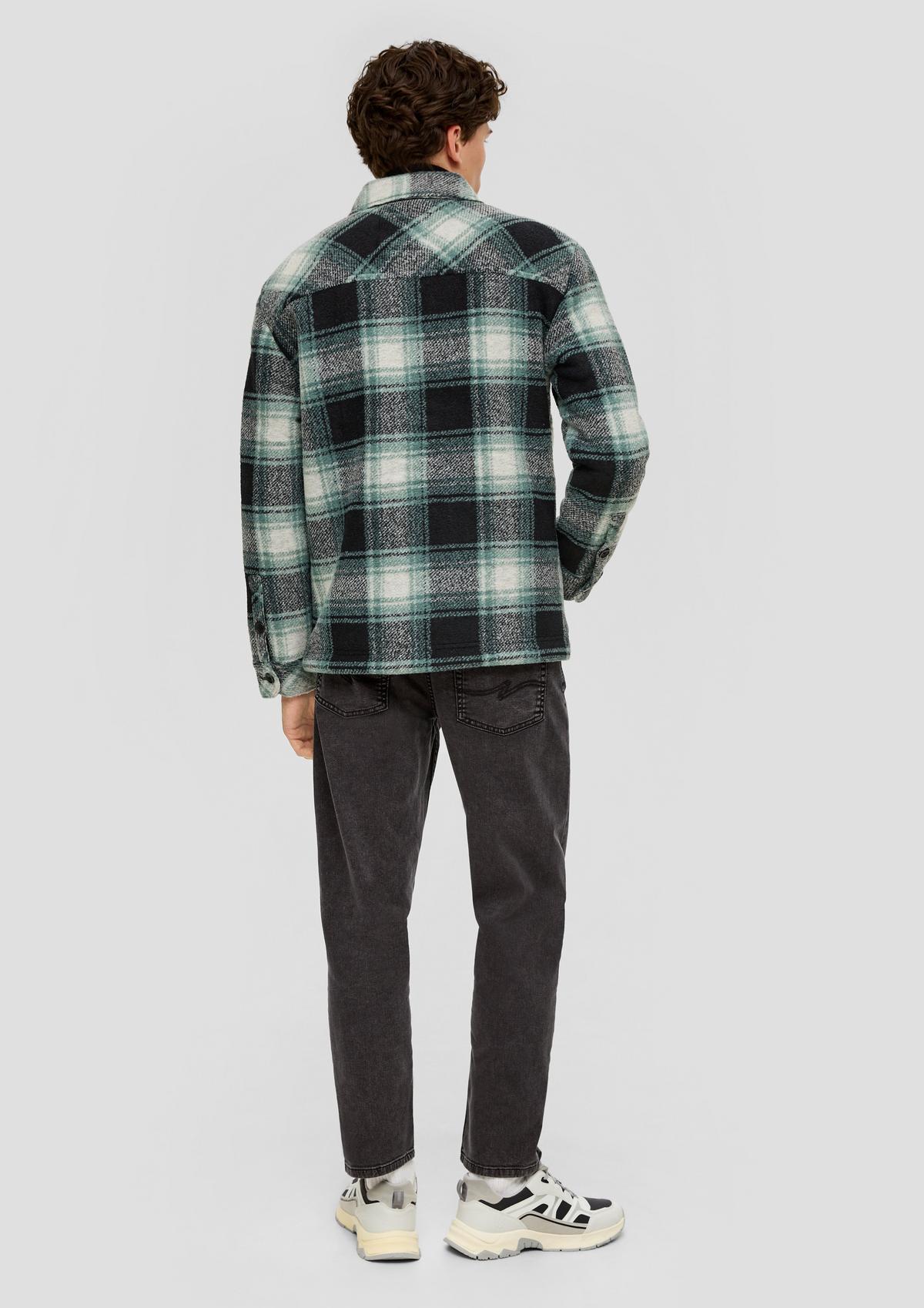 s.Oliver Check shirt jacket in a wool blend