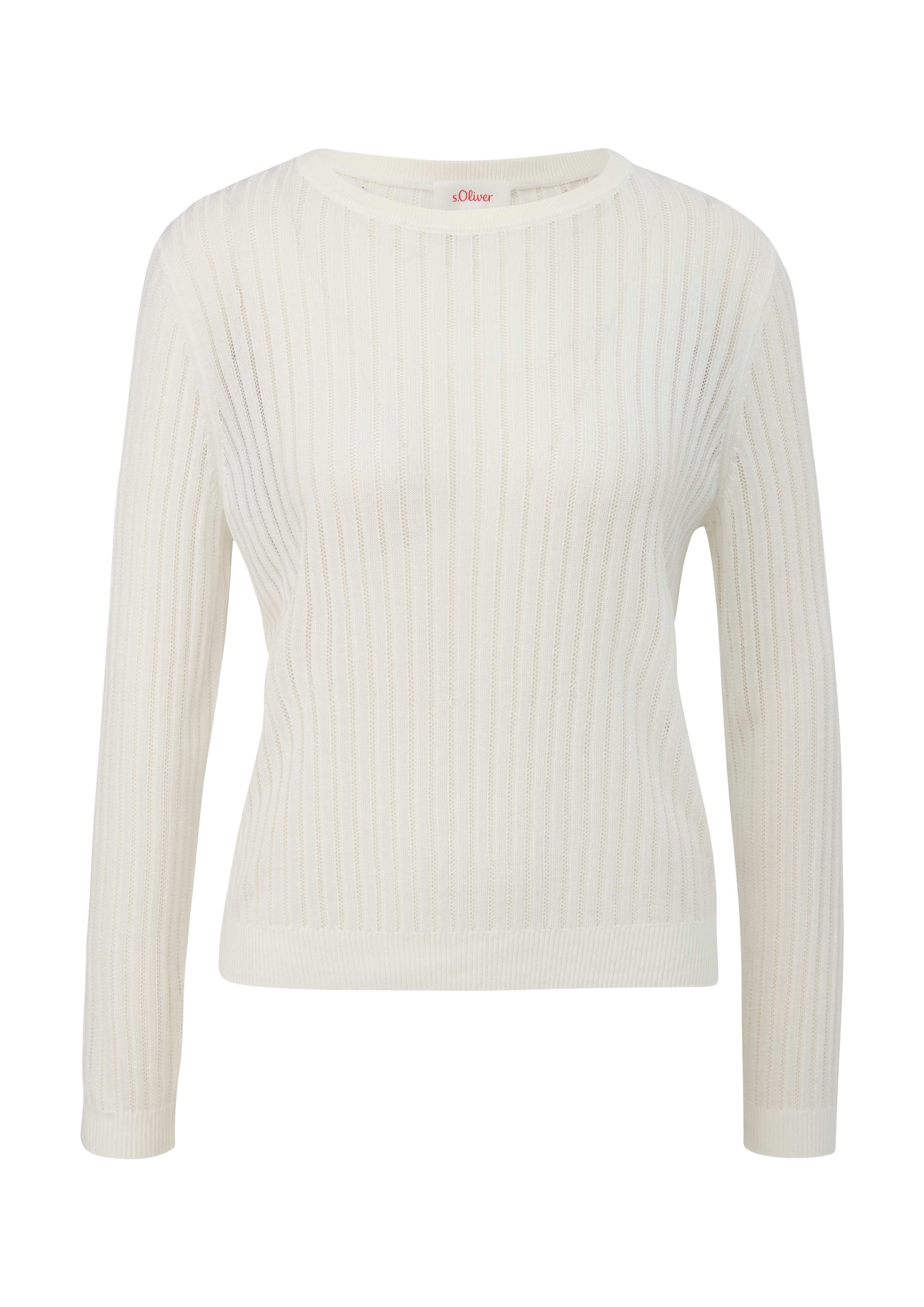 s.Oliver - Pullover aus Ajour-Strick, Damen, creme