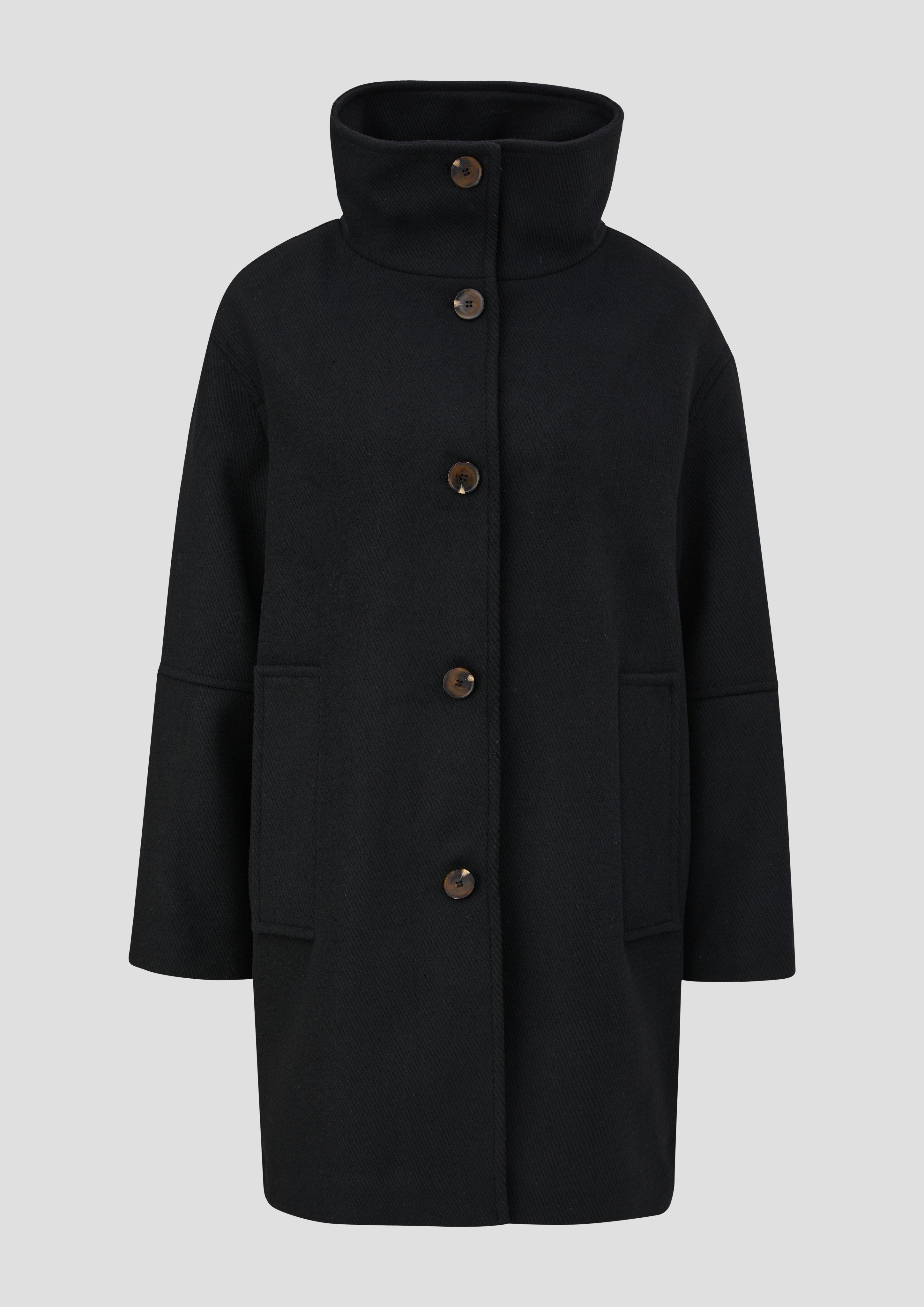Twill coat in a wool blend - black | s.Oliver Twill coat in a wool blend - black | s.Oliver