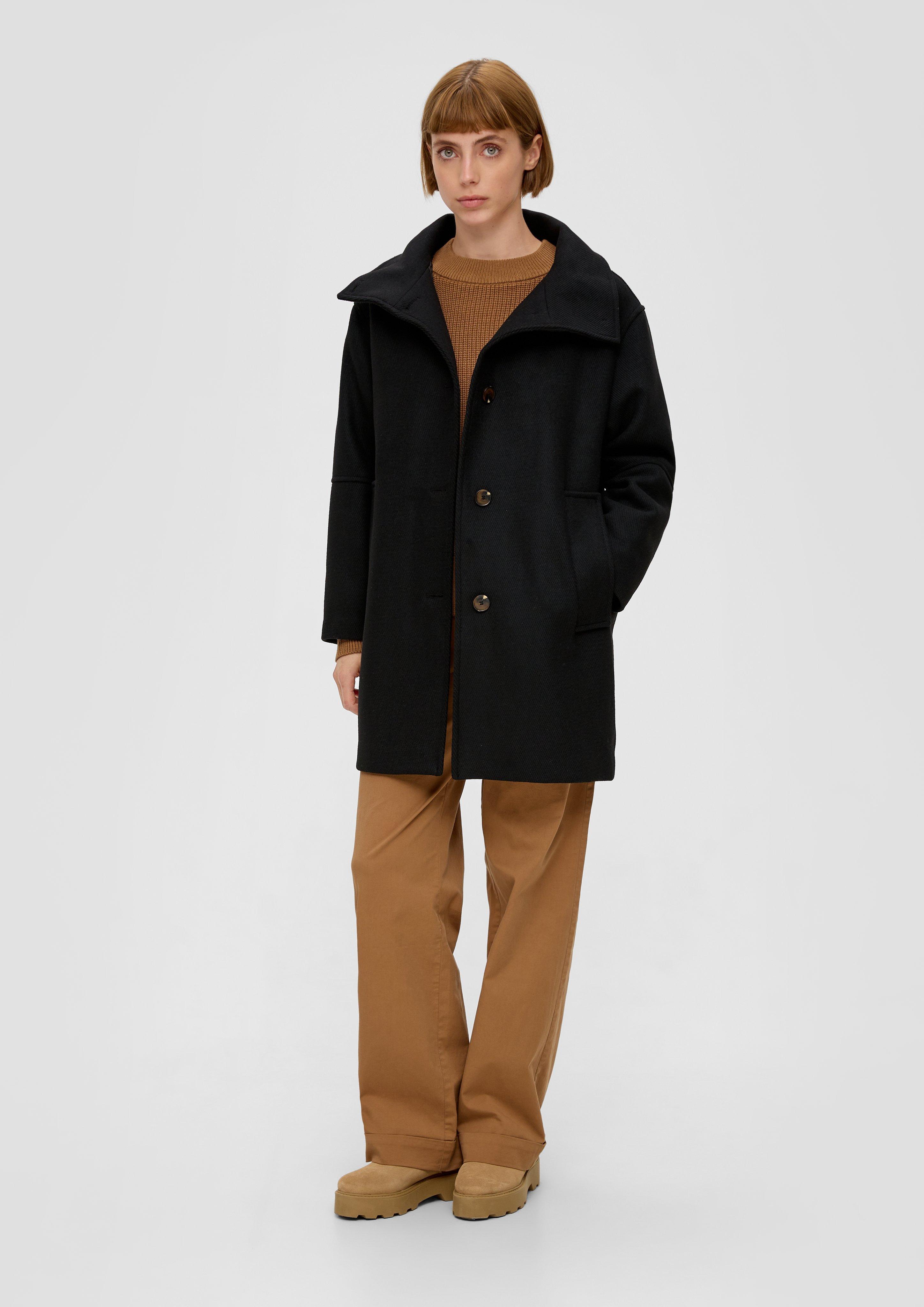 Twill coat in a wool blend - black | s.Oliver Twill coat in a wool blend - black | s.Oliver