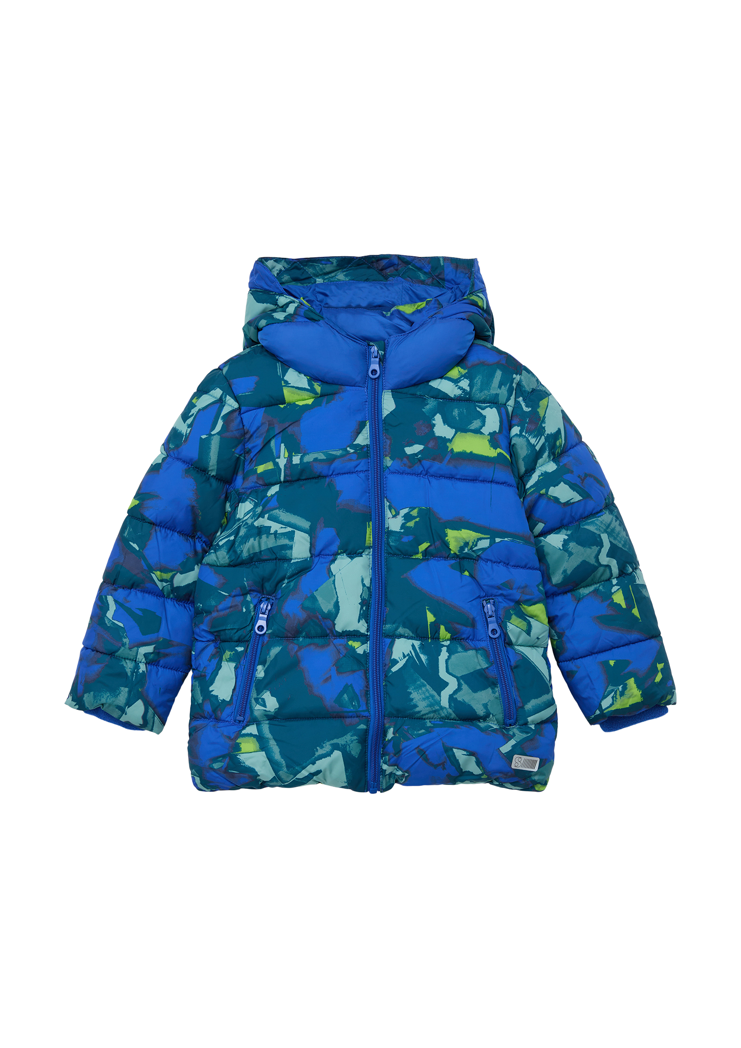 s.Oliver - Steppjacke mit Kapuze, Kinder, blau|mehrfarbig