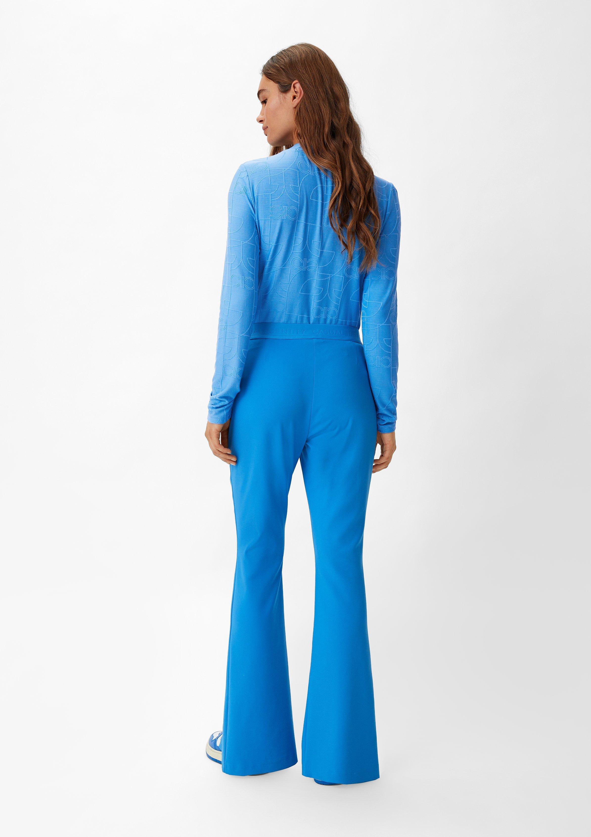 Longsleeve mit Logo-Muster - royalblau | Comma