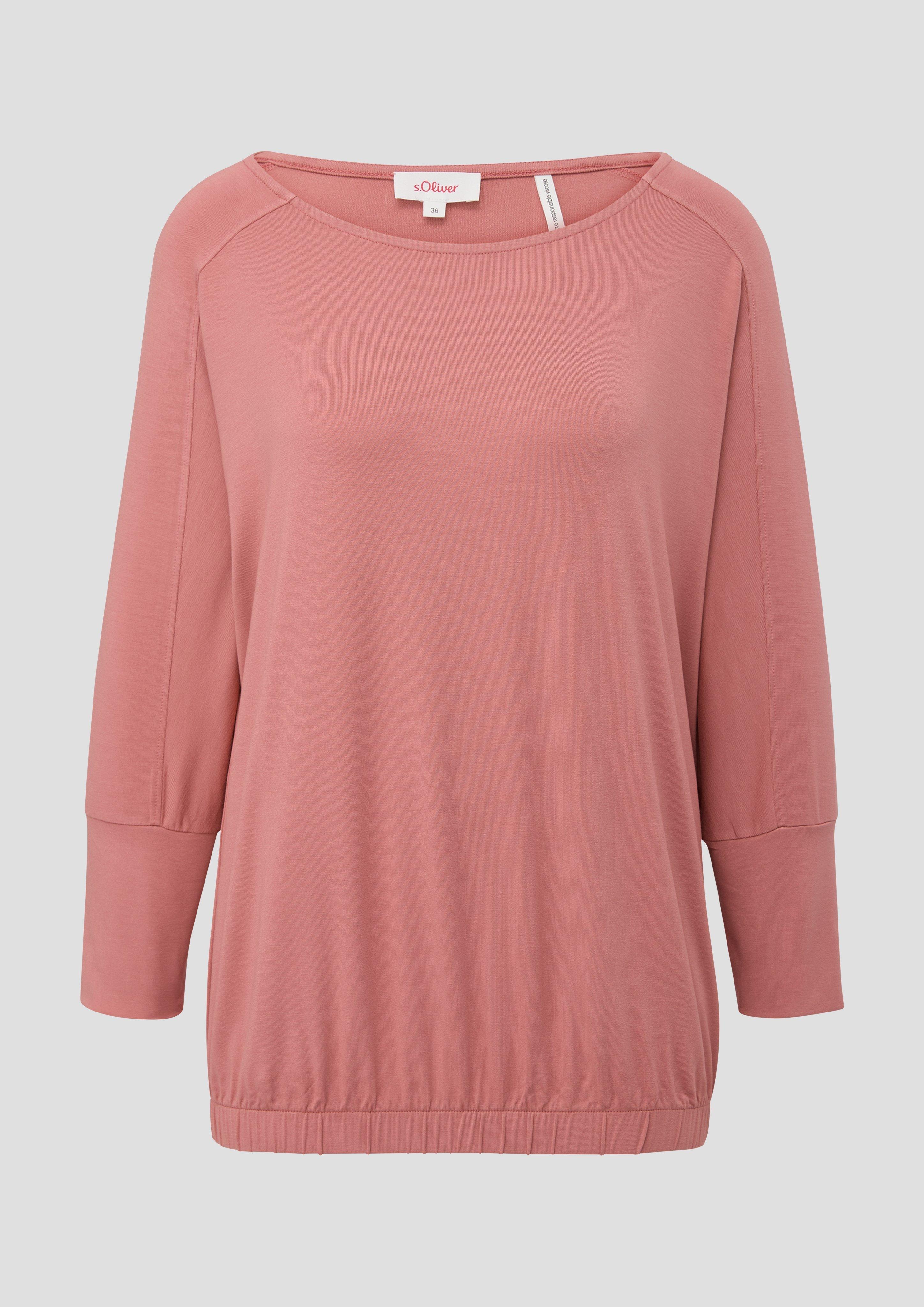 s.Oliver - T-Shirt aus Viskosestretch, Damen, Rosa