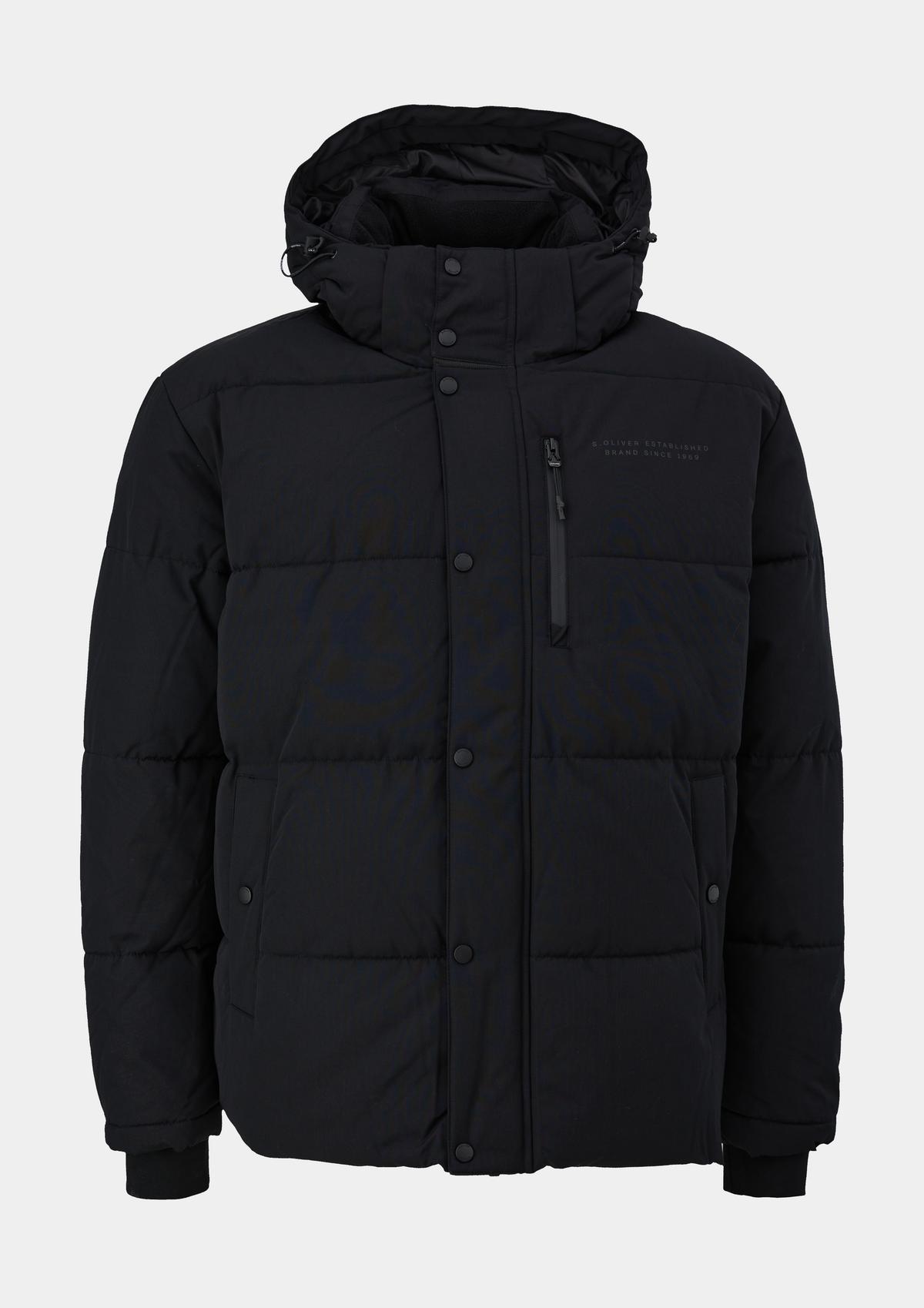 s.Oliver Quilted jacket with printed lettering detail