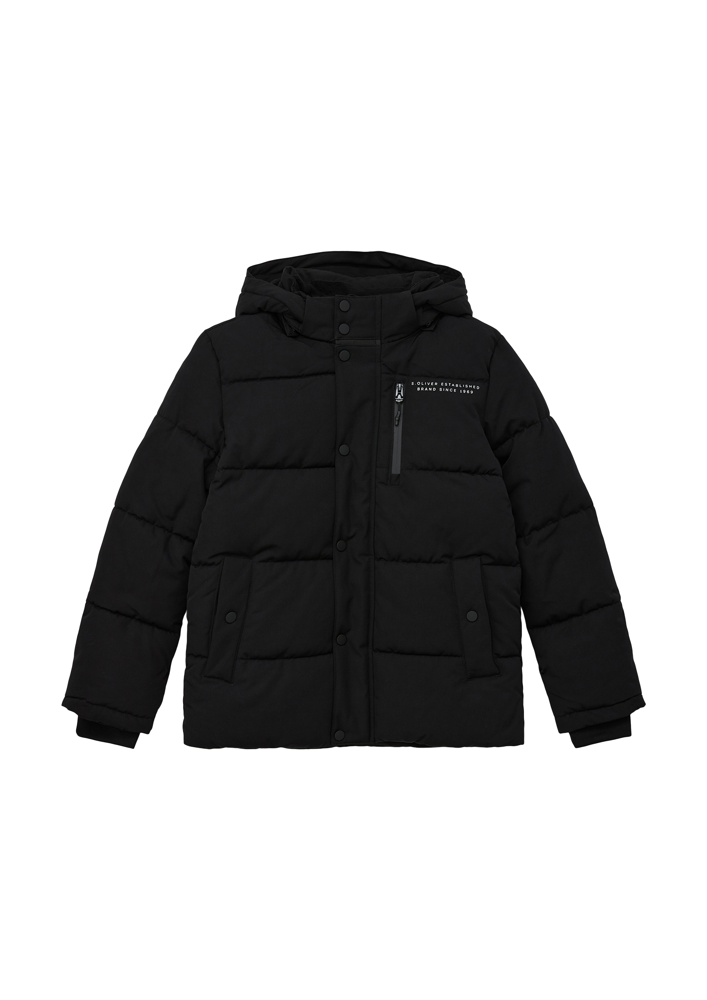 s.Oliver - Steppjacke mit abnehmbarer Kapuze, Jungen, schwarz