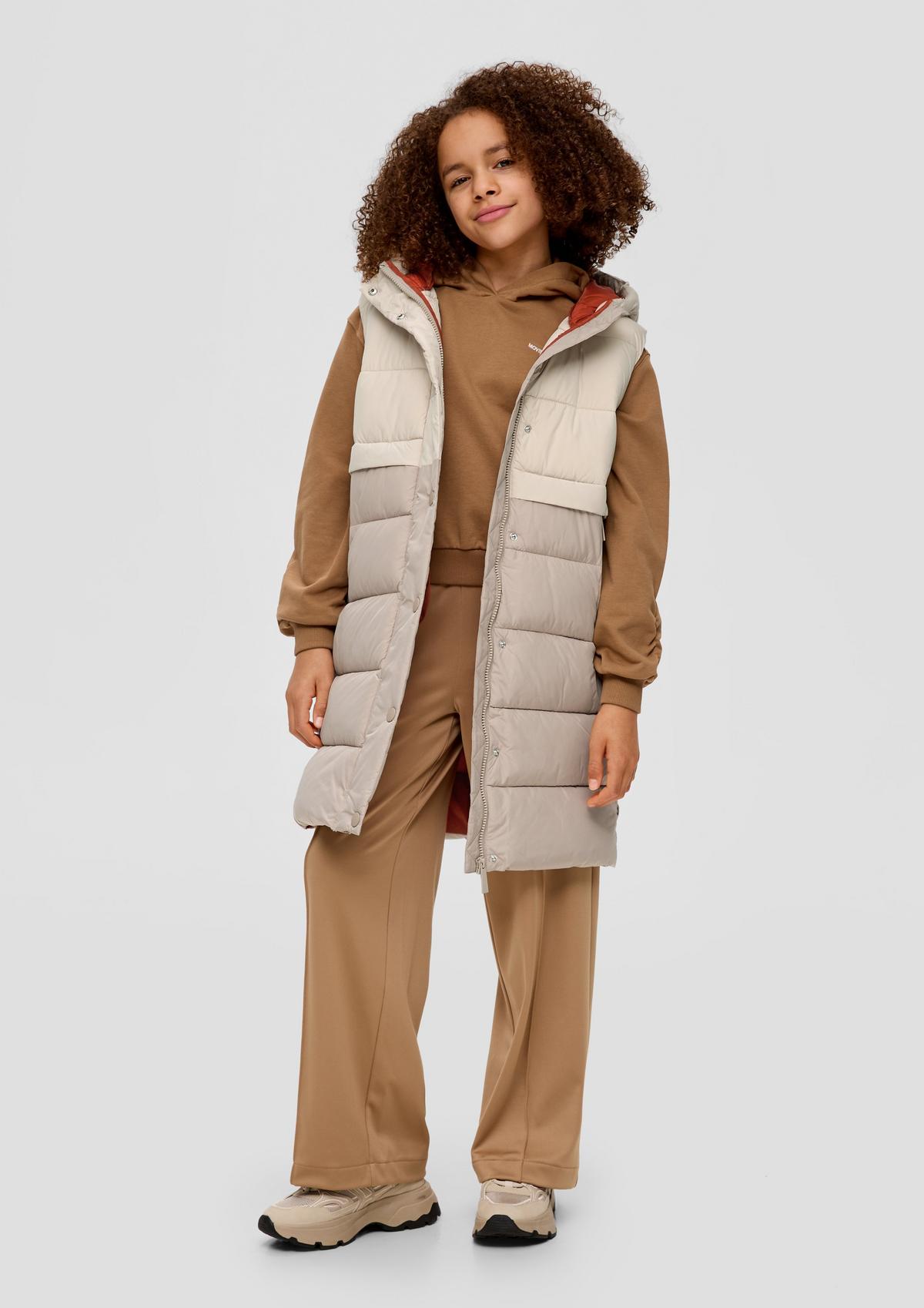 s.Oliver Long quilted body warmer in a colour block look