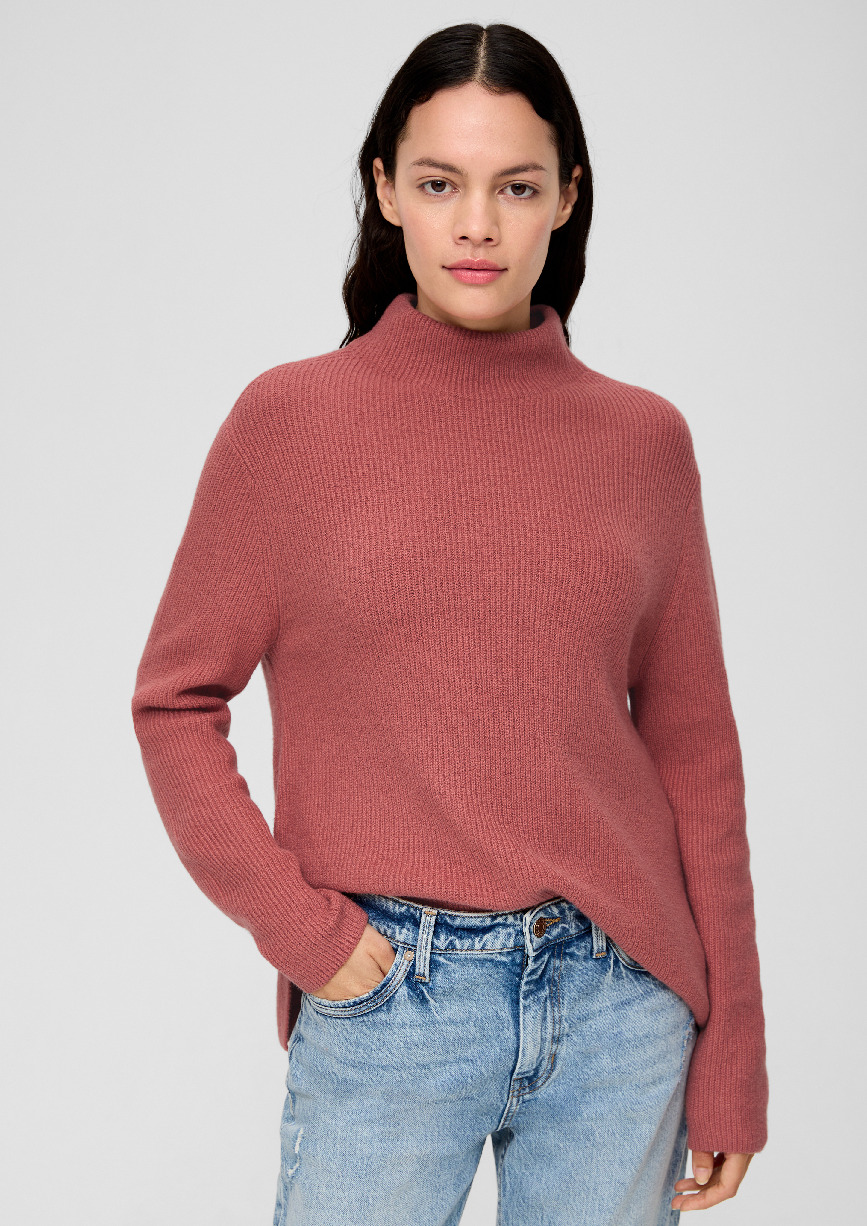 S.Oliver Strickpullover mit Stehkragen